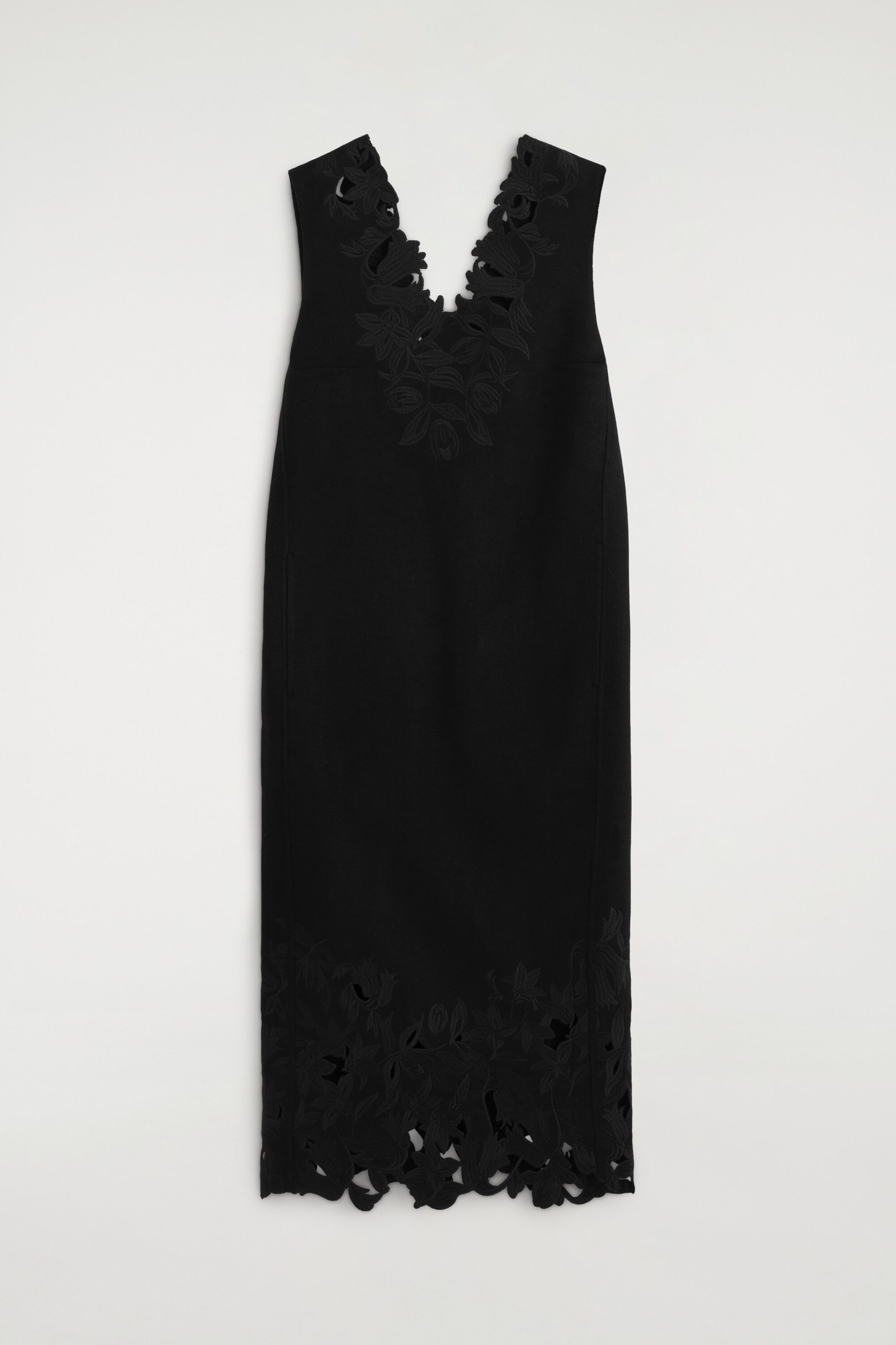BESTICKTES KLEID AUS DOUBLEFACE-WOLLE