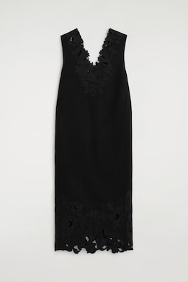 EMBROIDERED DOUBLE-FACED WOOL DRESS — CARBON 12