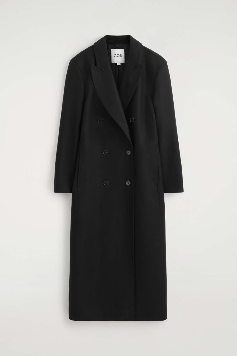 Tailored Wool-Blend Double-Breasted Coat