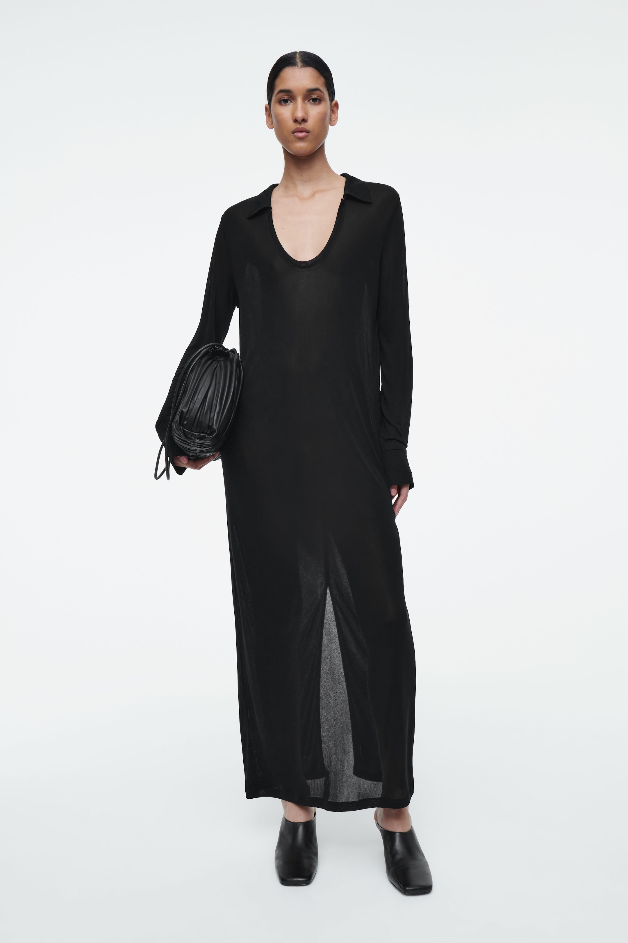 SCOOP-NECK POLO MAXI DRESS