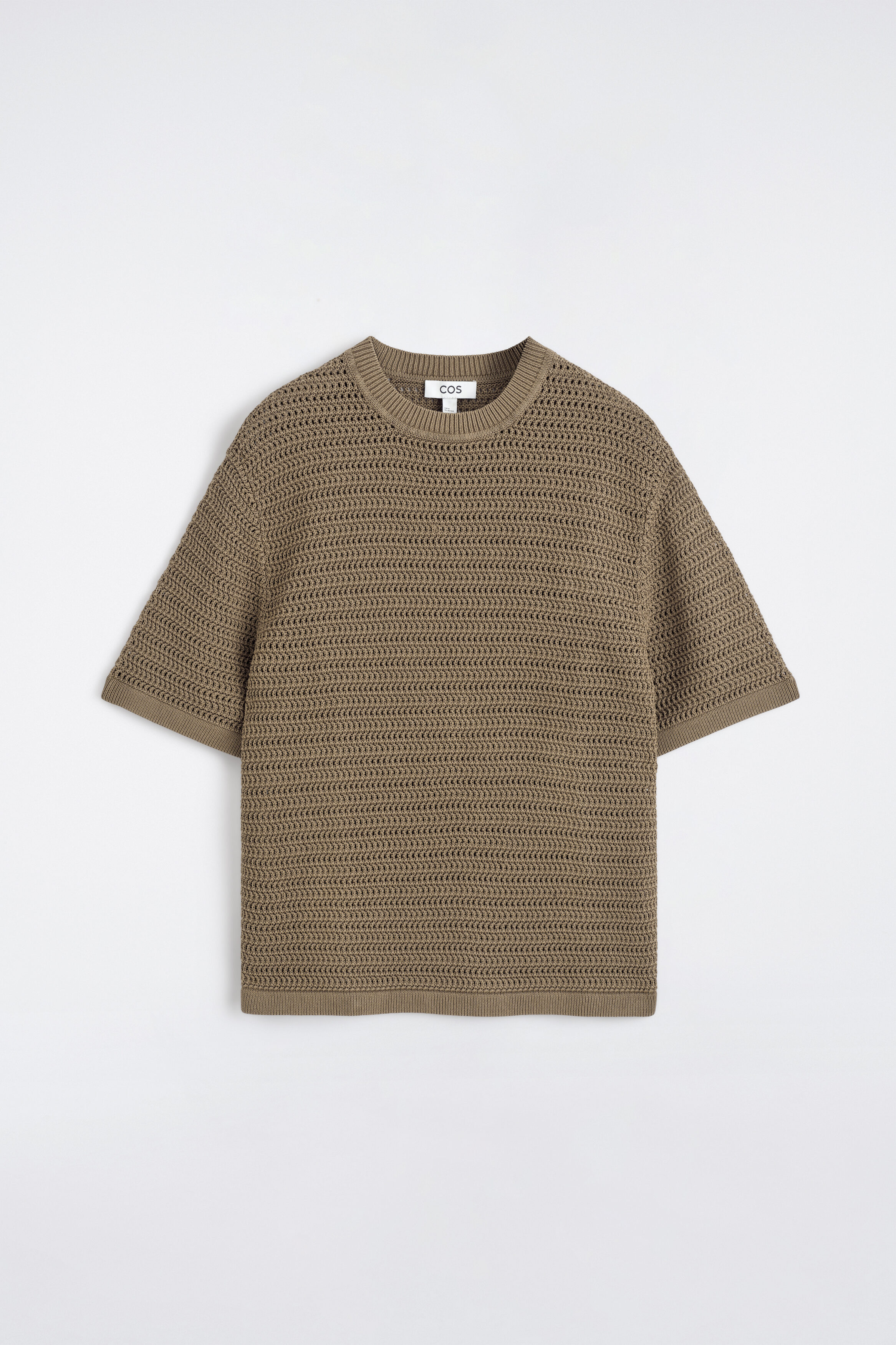 OPEN-KNIT T-SHIRT - BROWN | COS