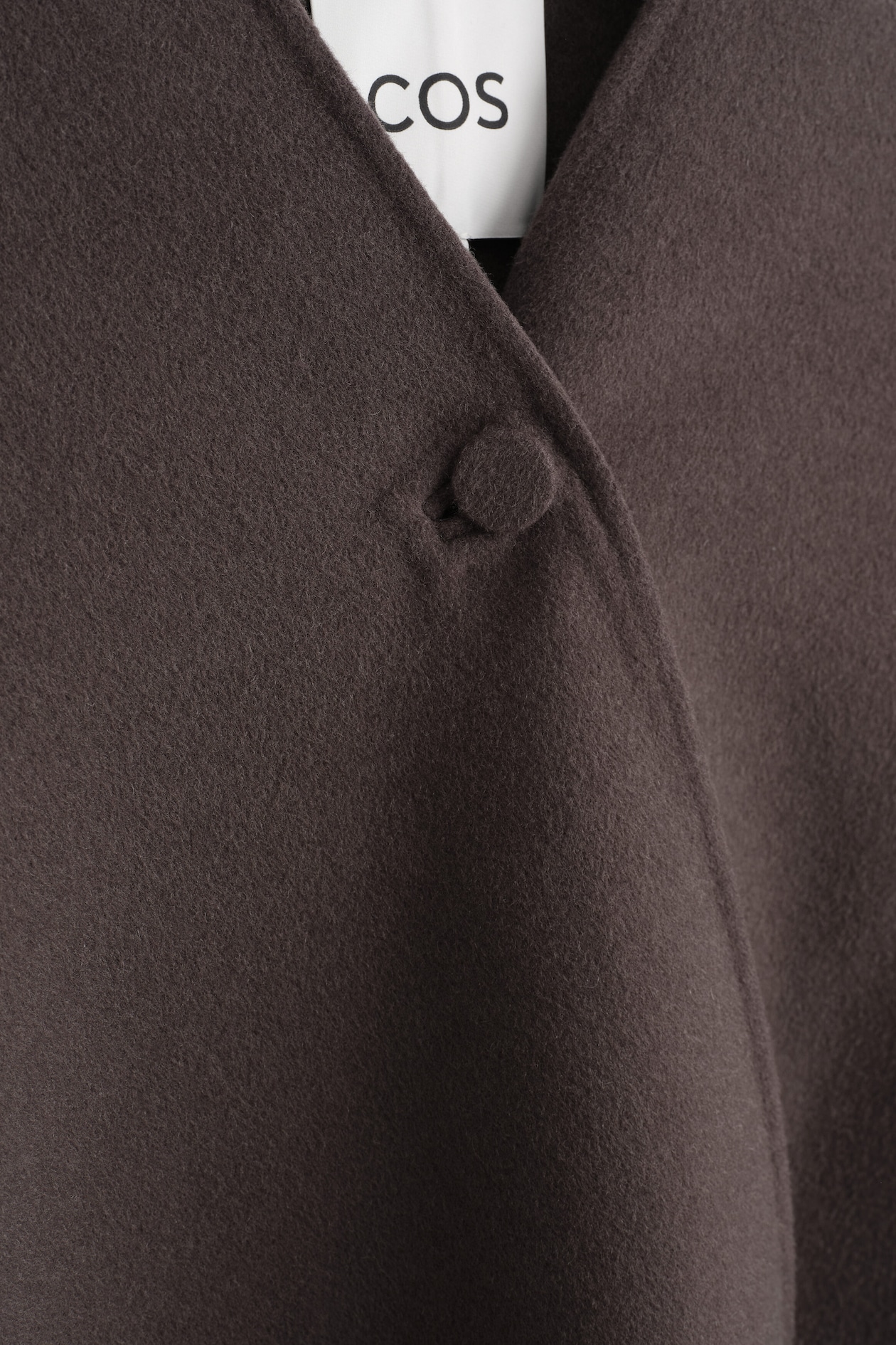 DOUBLE-FACED WOOL-BLEND CAPE — BROWN
