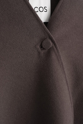 DOUBLE-FACED WOOL-BLEND CAPE — BROWN 7