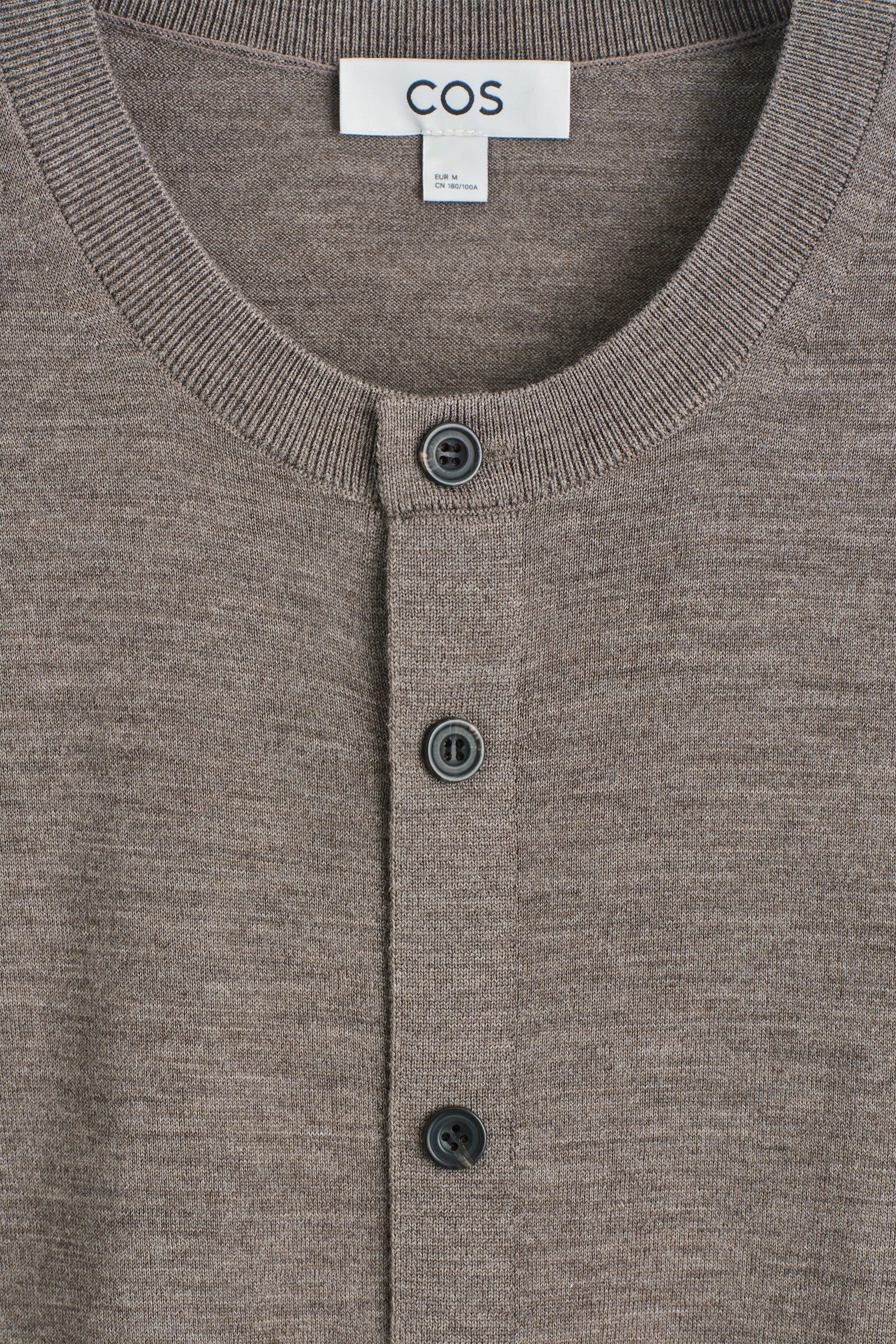 MERINO WOOL CREW-NECK CARDIGAN