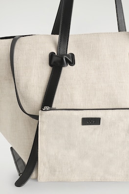 PINCH TOTE BAG - LINEN — BEIGE 3