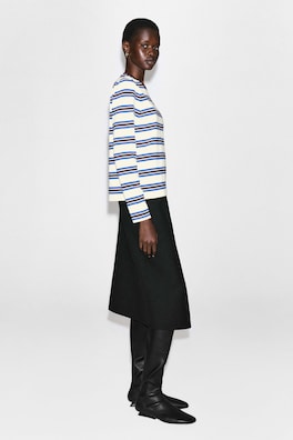 CLEAN CUT LONG-SLEEVED T-SHIRT — WHITE / BLUE / STRIPED 5