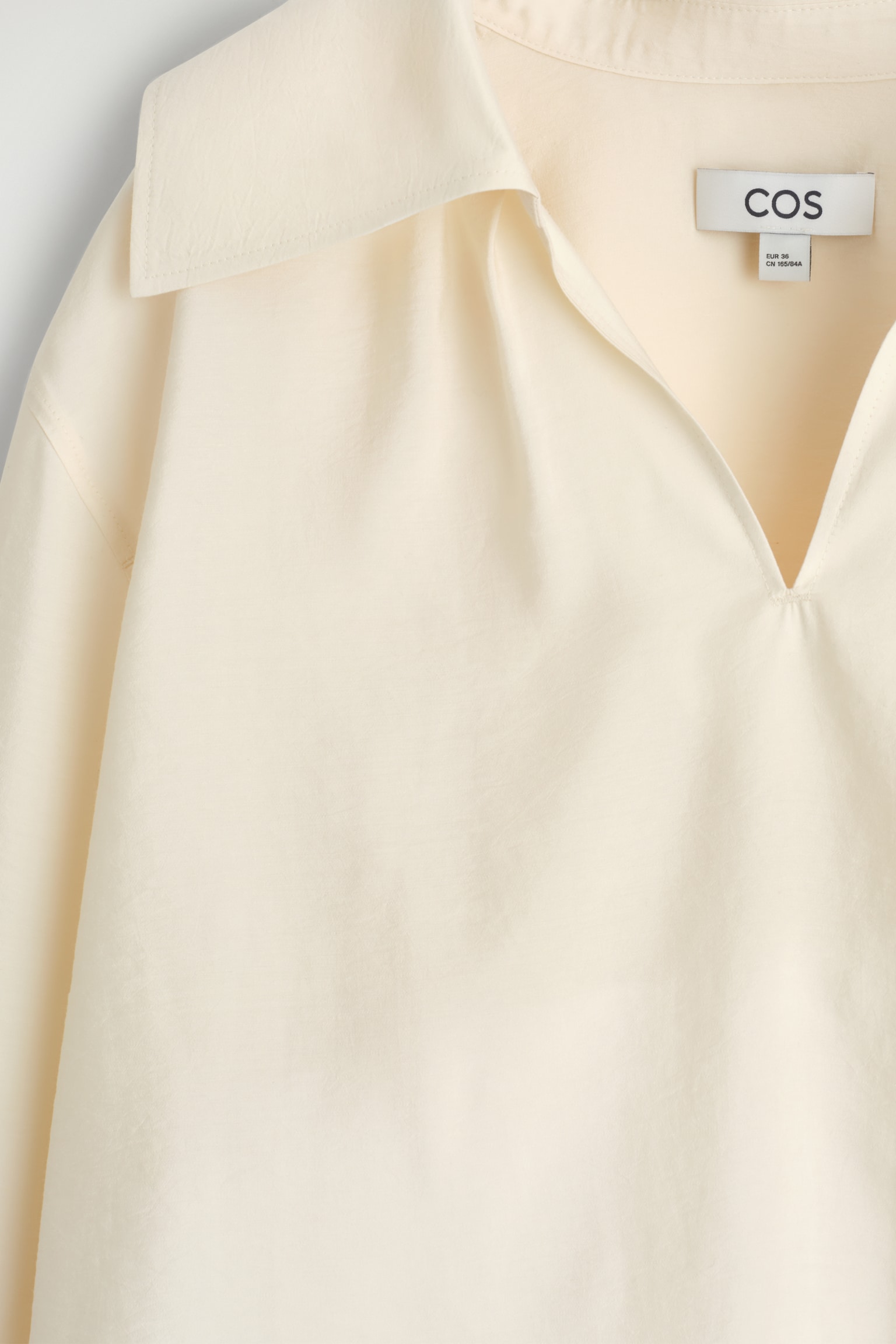 BLOUSE À COL LARGE EN MODAL - ÉCRU/BRUN FONCÉ - 5