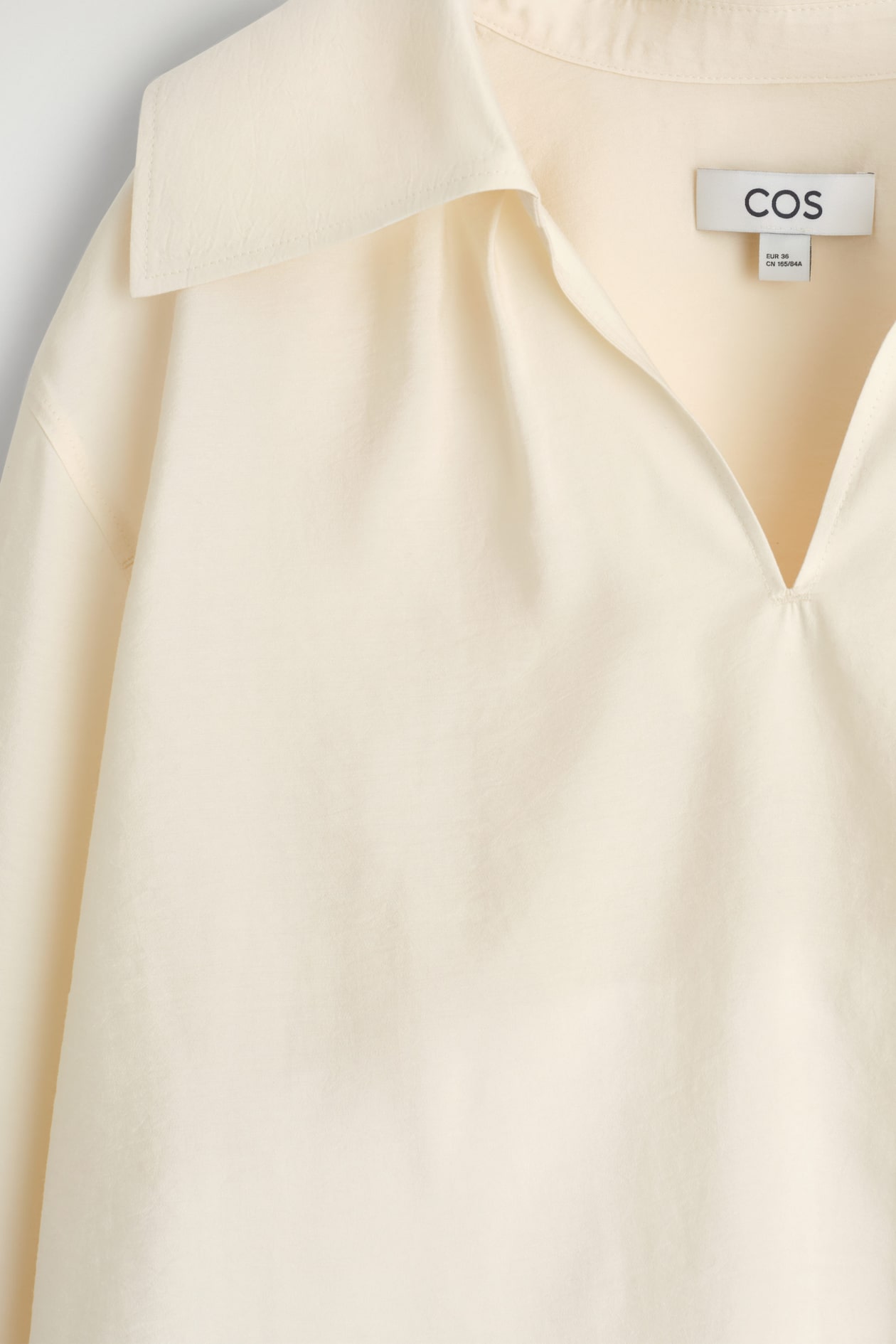 WIDE-COLLAR MODAL BLOUSE — ECRU