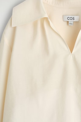 WIDE-COLLAR MODAL BLOUSE — ECRU 2