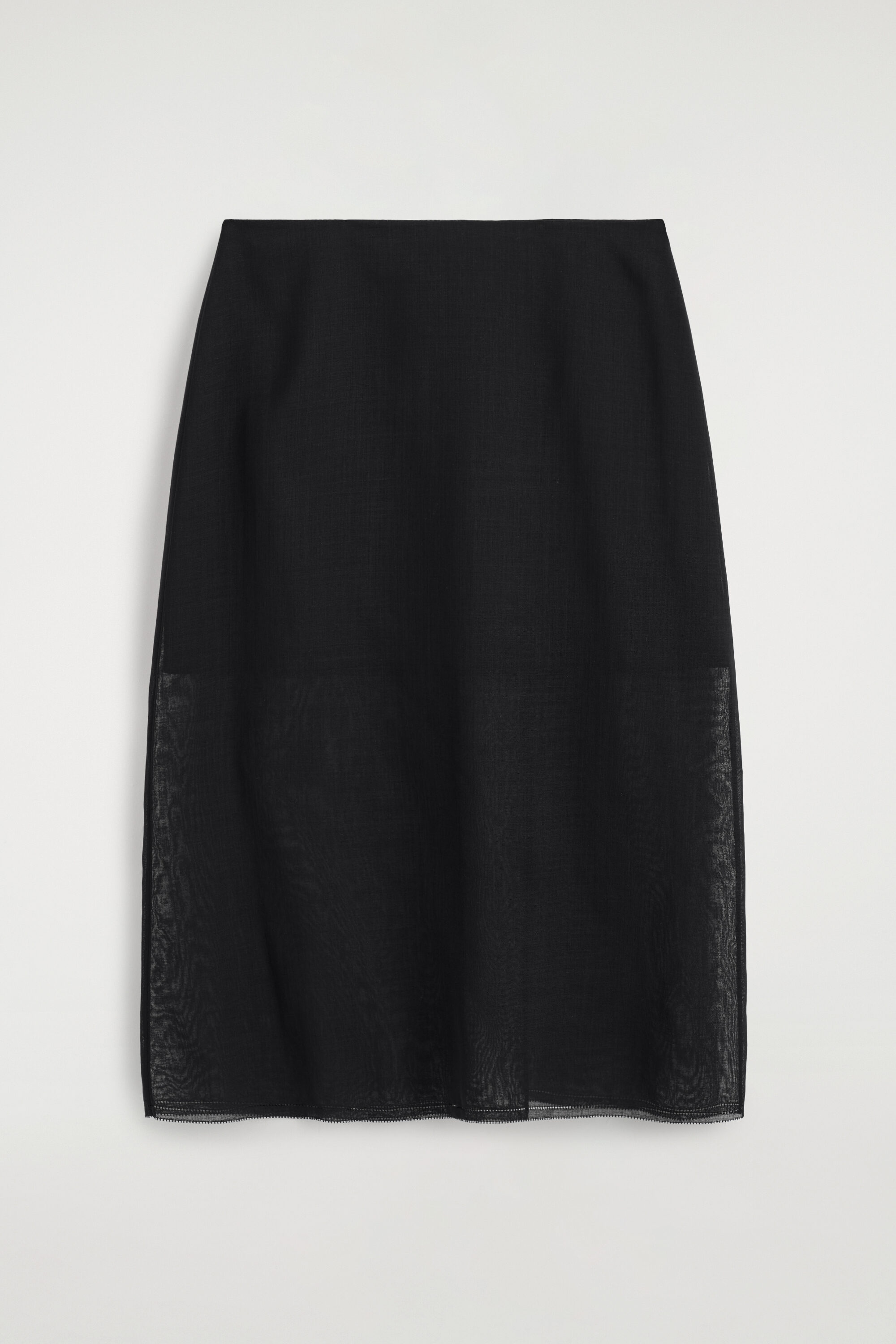 yobiotop Sheer tight skirt 黒 size1 SEMI-SHEER LAYERED WOOL MIDI SKIRT - BLACK | COS CA