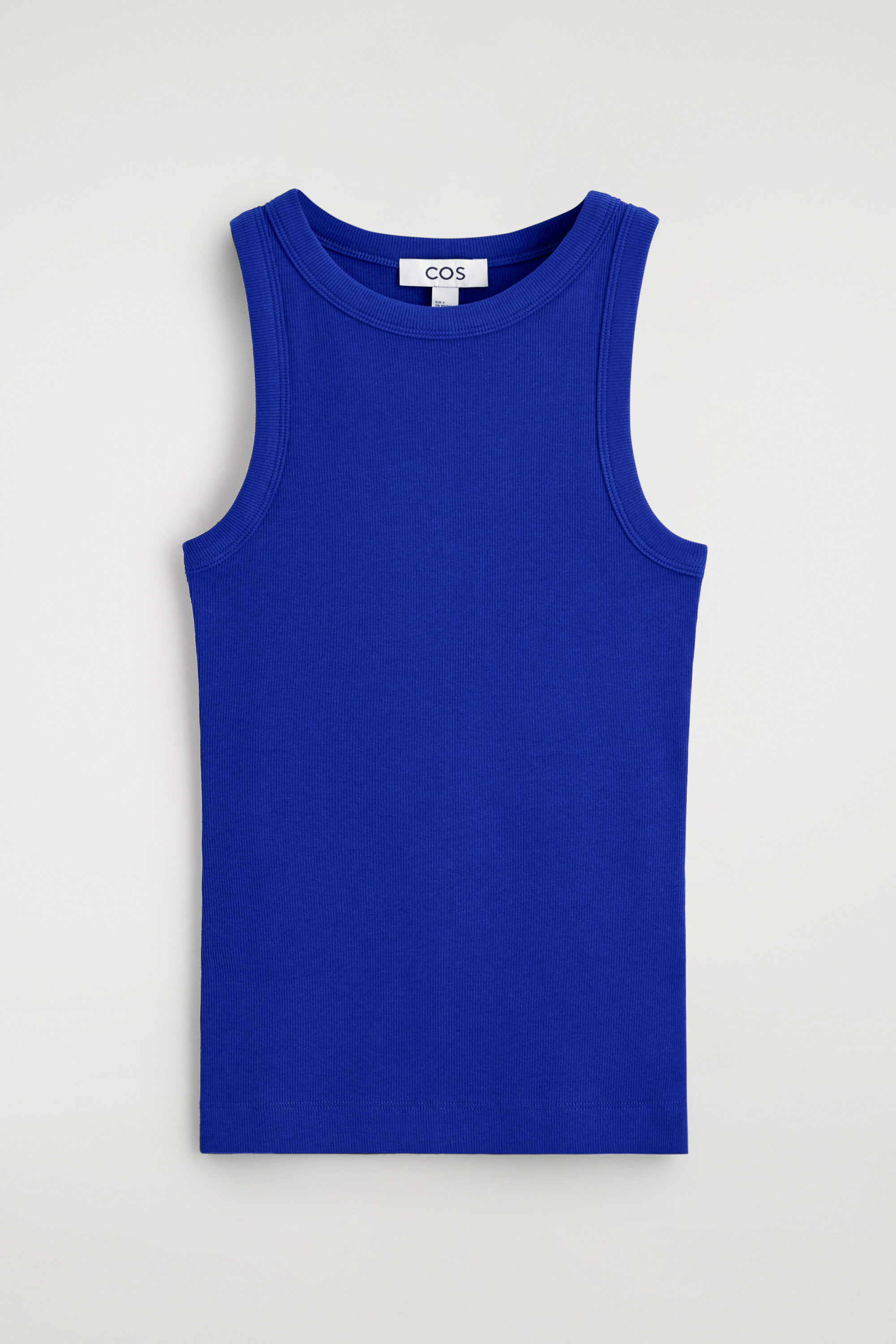 RIBBED COTTON TANK TOP - BLUE | COS US