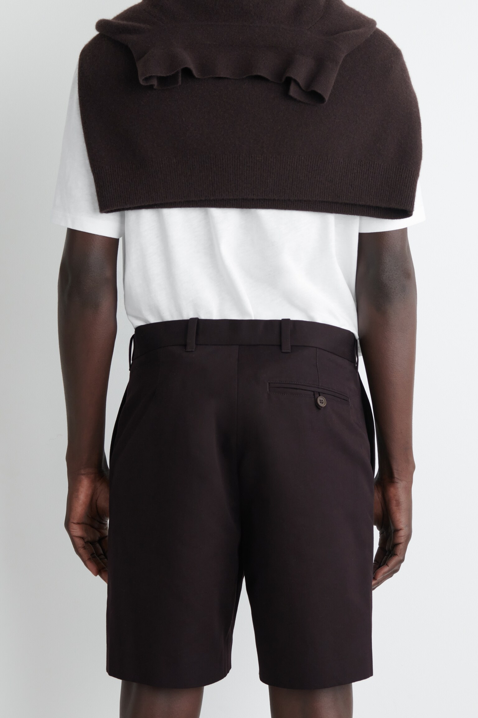 COTTON CHINO SHORTS - DARK BROWN/MOLE - 7