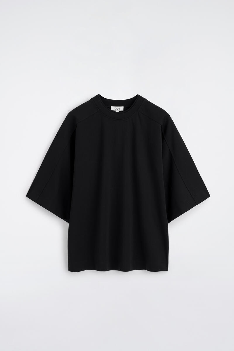 COS Oversized Interlock Cotton T-Shirt Black Men's Extra Large