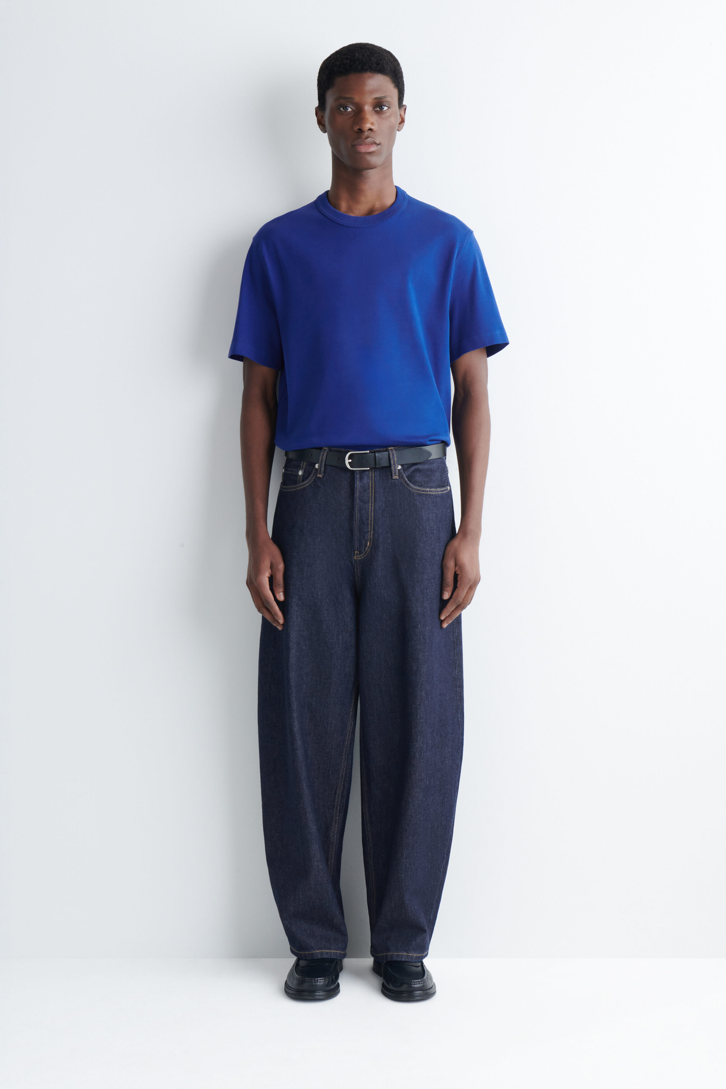 INTERLOCK COTTON CREW-NECK T-SHIRT - BRIGHT BLUE | COS US