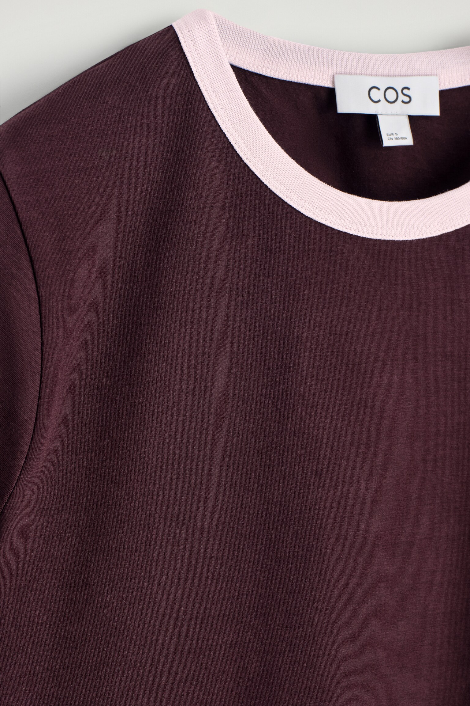 SHRUNKEN RINGER T-SHIRT - BURGUNDY / CREAM/WHITE / BROWN/NAVY / WHITE/WHITE / STRIPED/BLACK - 5