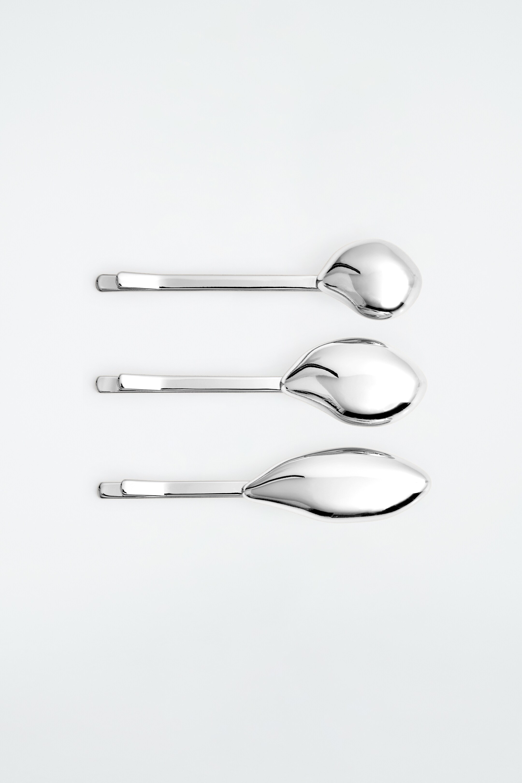 View larger image: 3-PACK CHUNKY DROPLET HAIR SLIDES - SILVER - Ladies | H&M GB 1