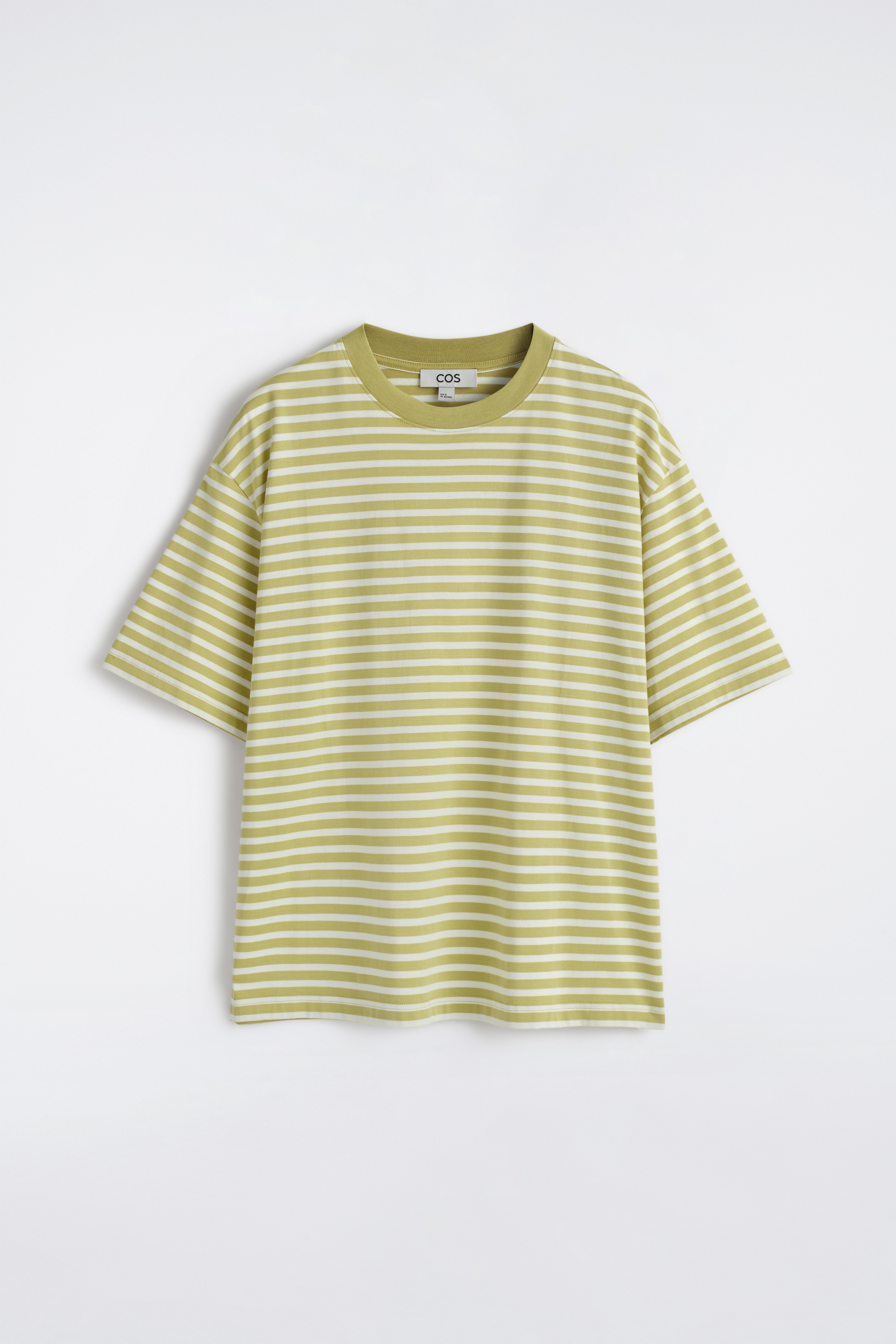 LOCKERES LEICHTES BAUMWOLL-T-SHIRT - GELB/WEISS/GESTREIFT/GRAU MELIERT/SCHWARZ/HELLGRÜN/WEISS/NAVYBLAU