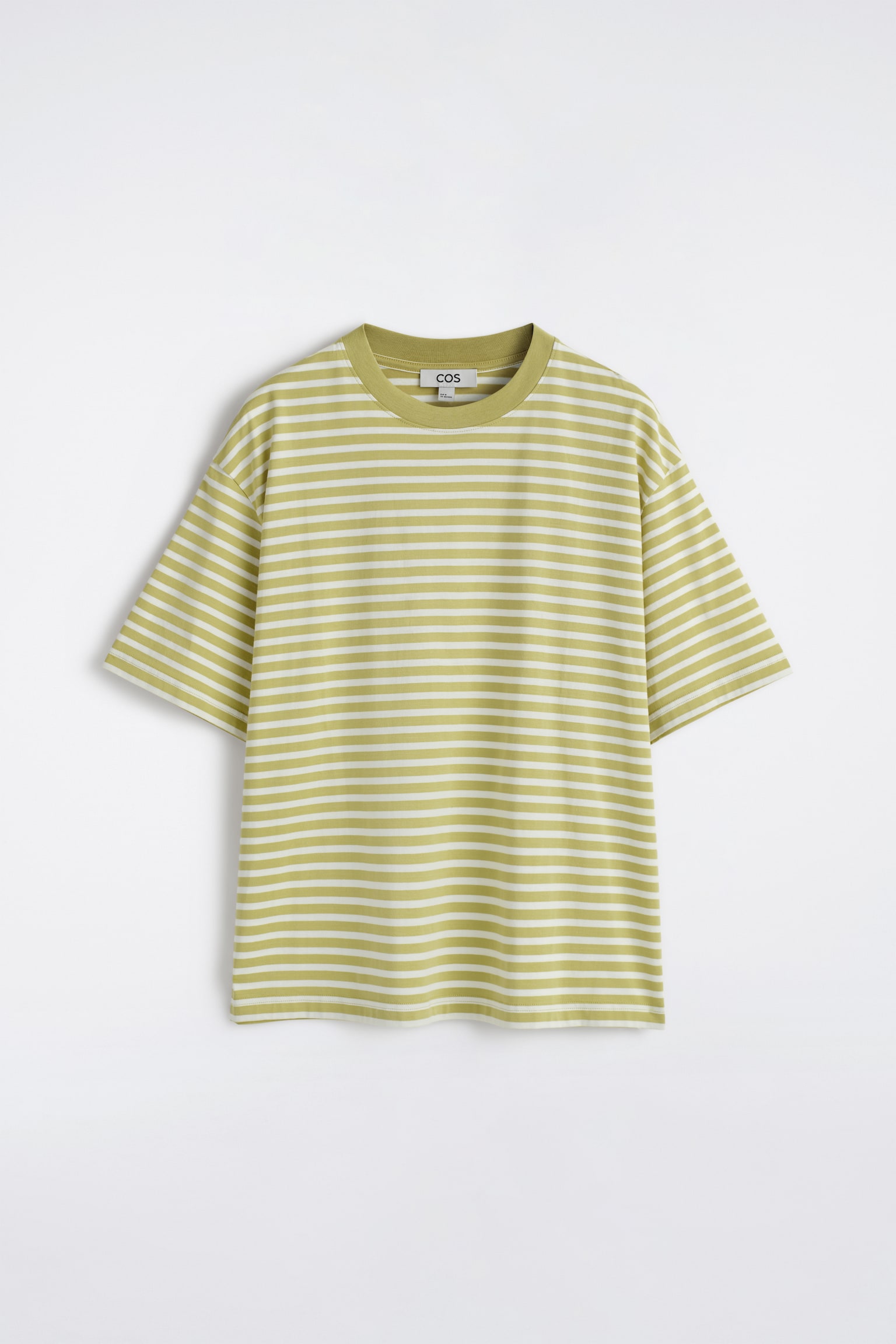 T-shirt Relaxada em Algodão Leve - Amarelo / Branco / Listrado/AZUL-MARINHO/CINZA MESCLA/PRETO/VERDE CLARO/BRANCO - 2