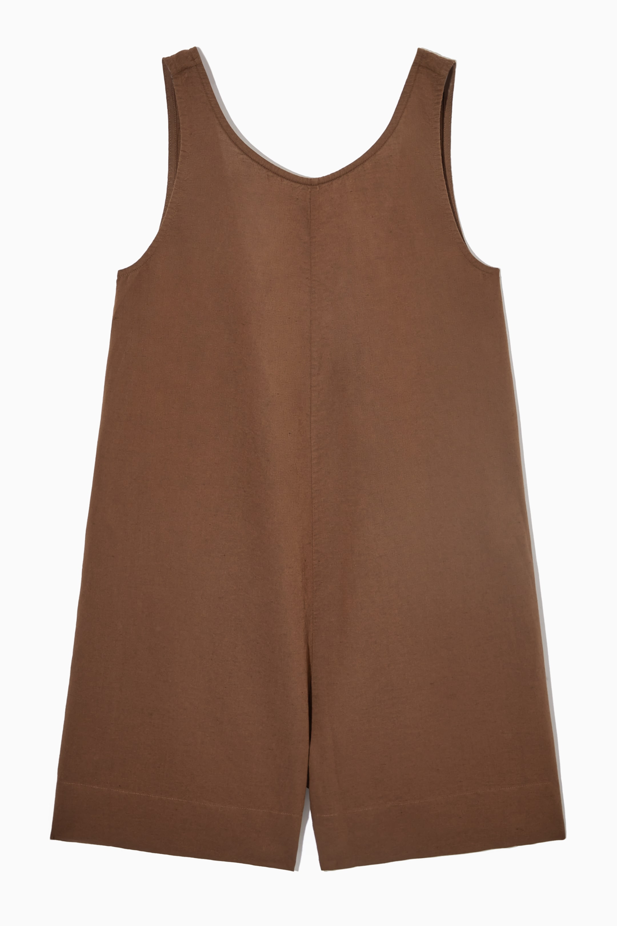 View larger image: RELAXED-FIT LINEN-BLEND PLAYSUIT - DARK BROWN - Ladies | H&M GB 1