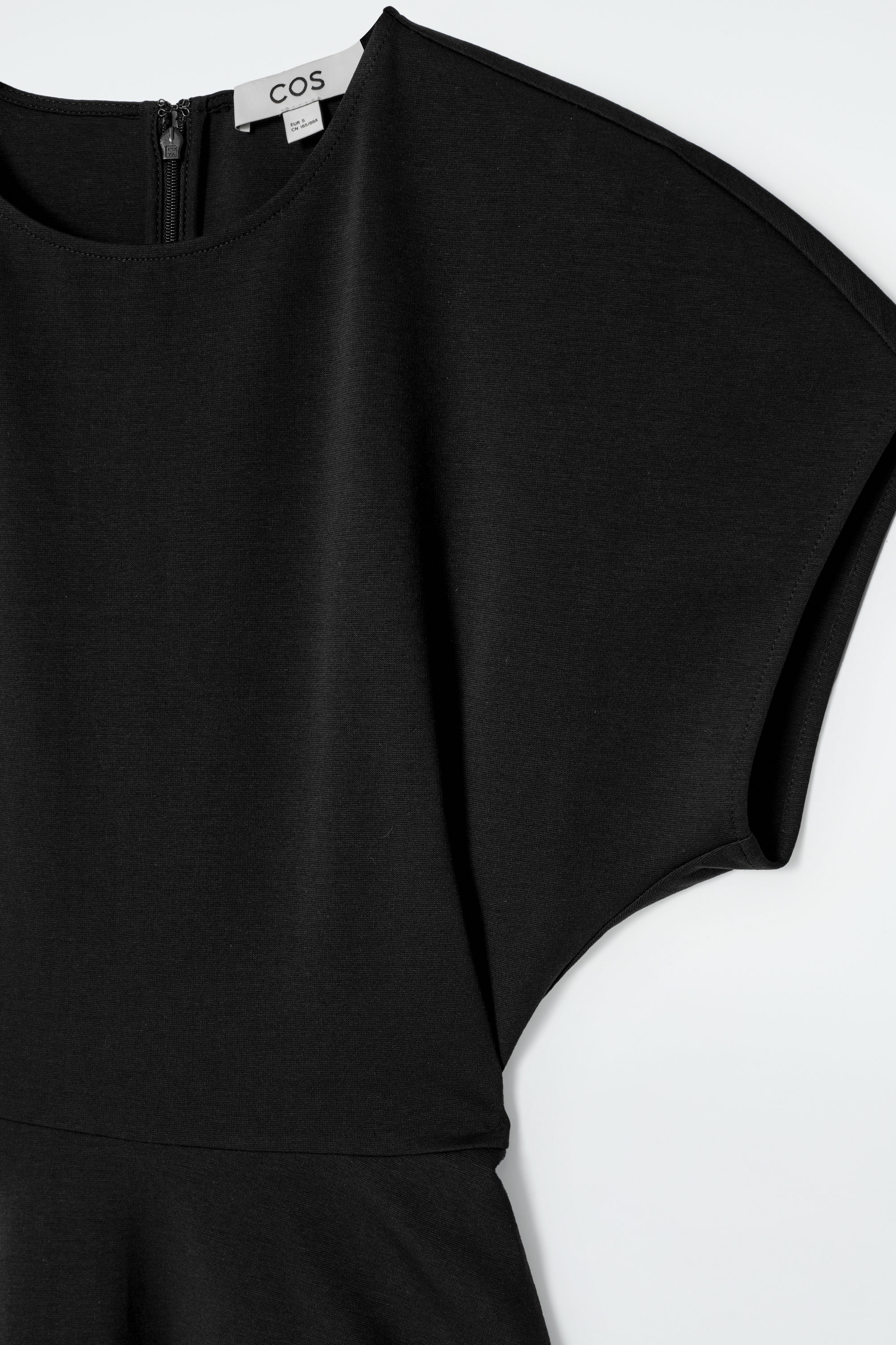 SCULPTED COTTON MIDI DRESS - BLACK | COS GB