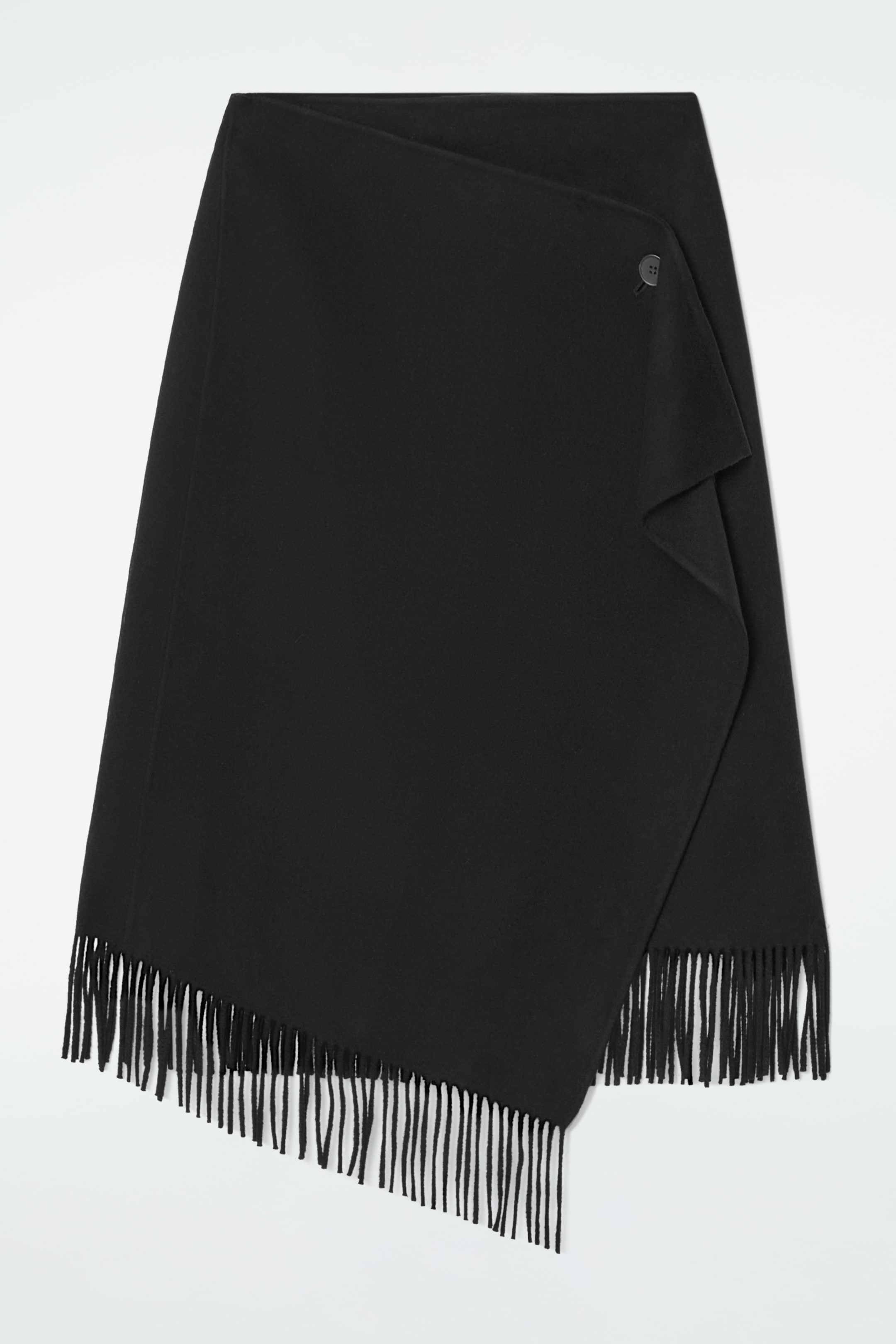 View larger image: FRINGED WOOL MIDI WRAP SKIRT - BLACK - Ladies | H&M GB 1