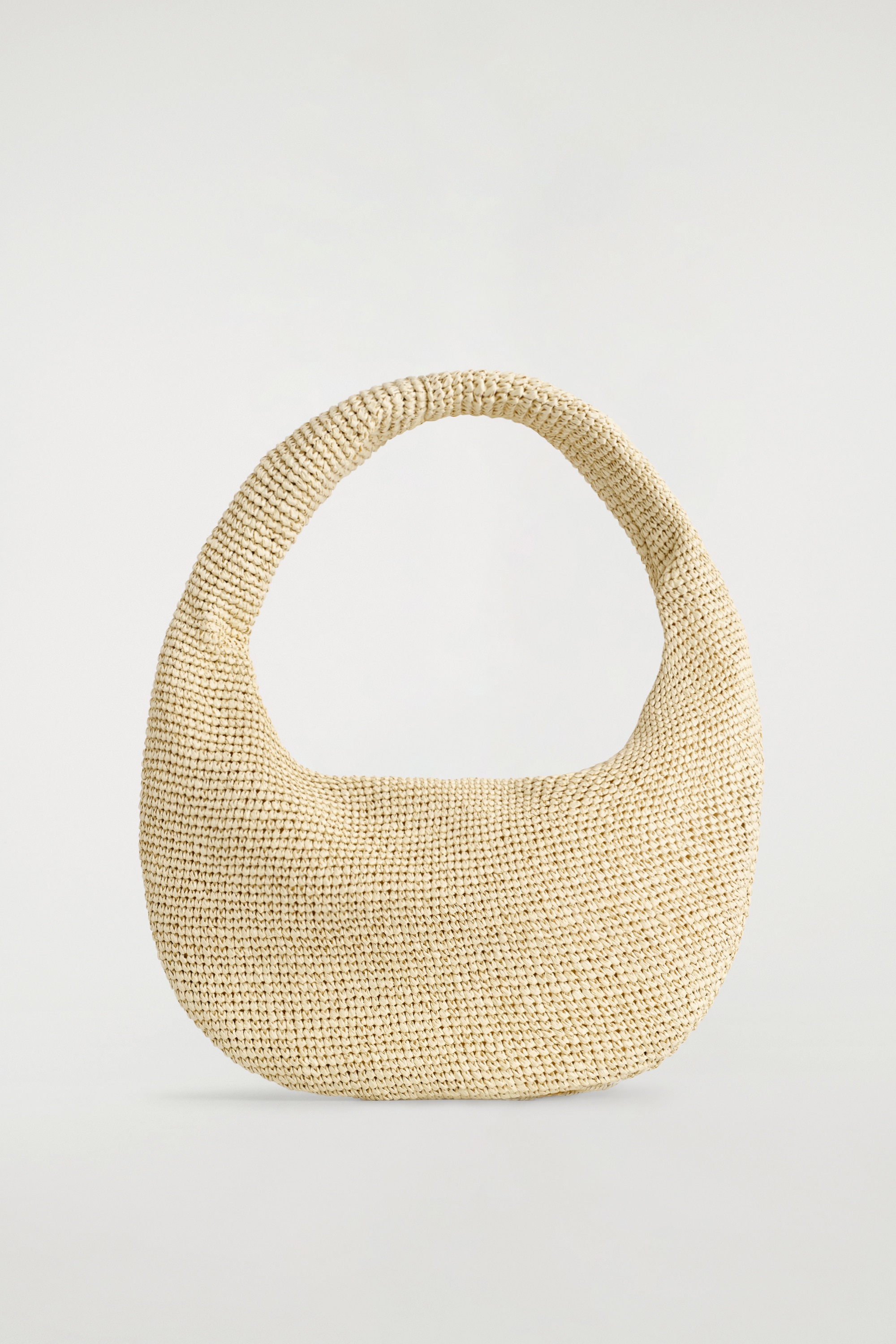 ABGERUNDETE SCHULTERTASCHE - STROH - BEIGE