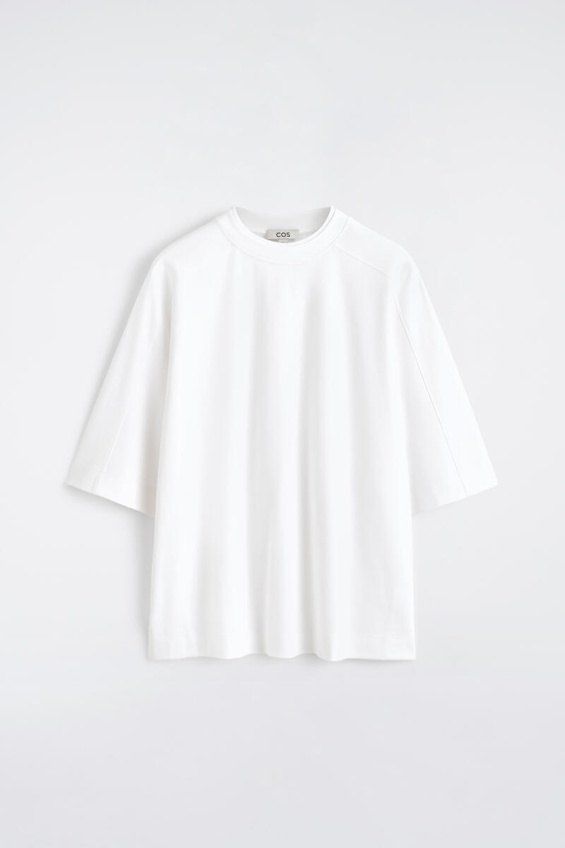 COS Oversized Interlock Cotton T-Shirt White Men's Extra Large