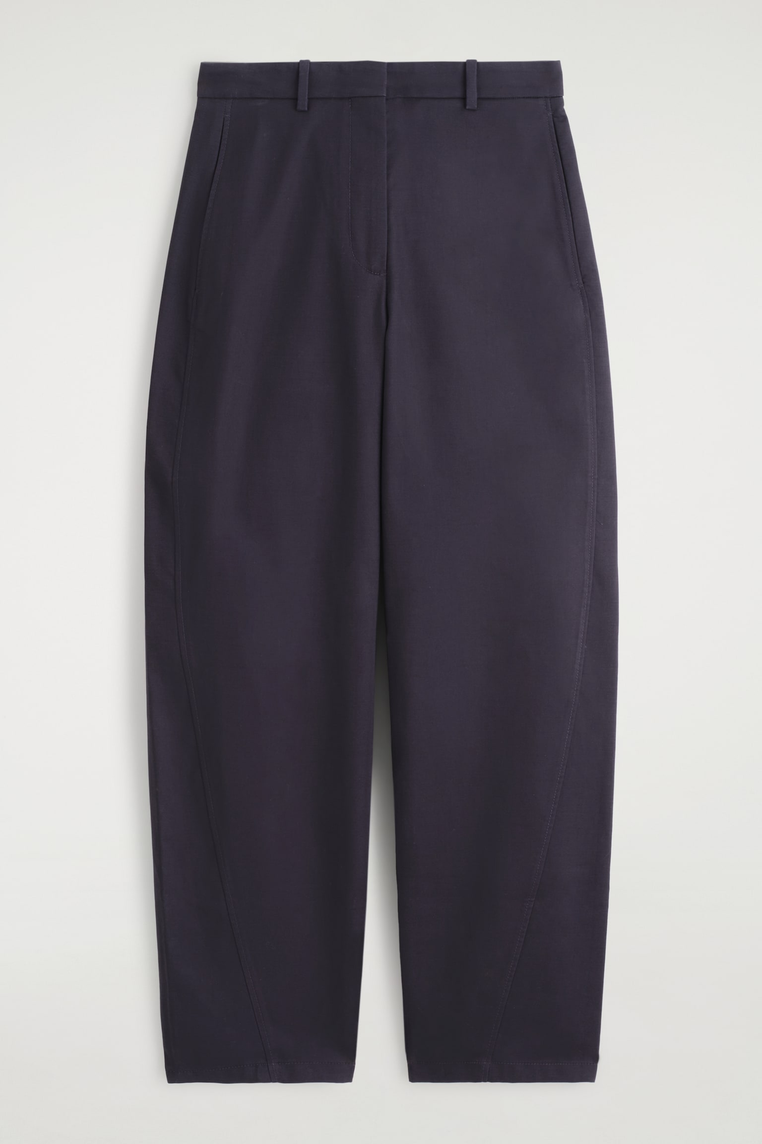 BARREL-LEG COTTON CHINOS - NAVY/BEIGE