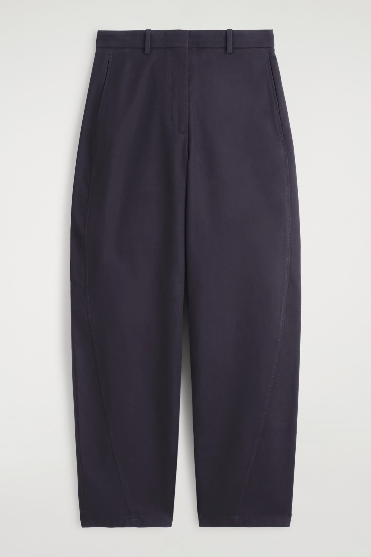 BARREL-LEG COTTON CHINOS — NAVY