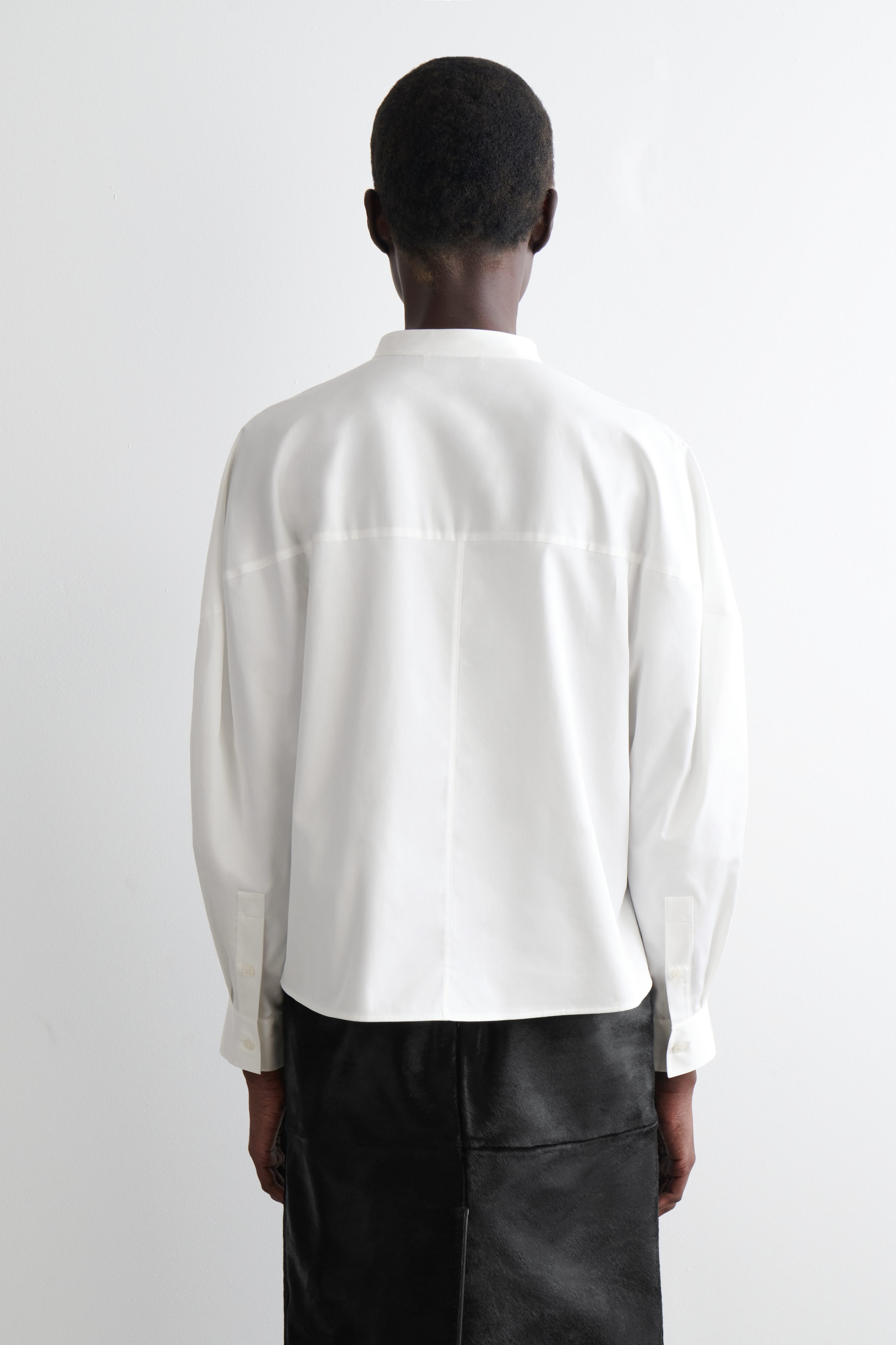 COLLARLESS COTTON SHIRT