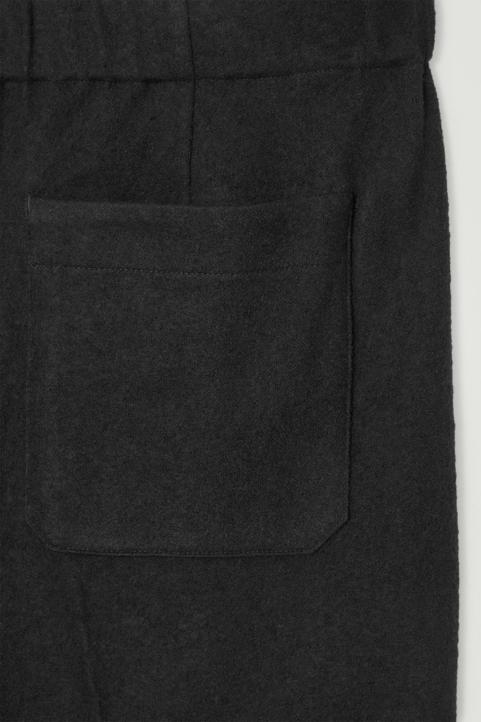 מכנסי צמר מרוקעים עם גומי - שחור - 2