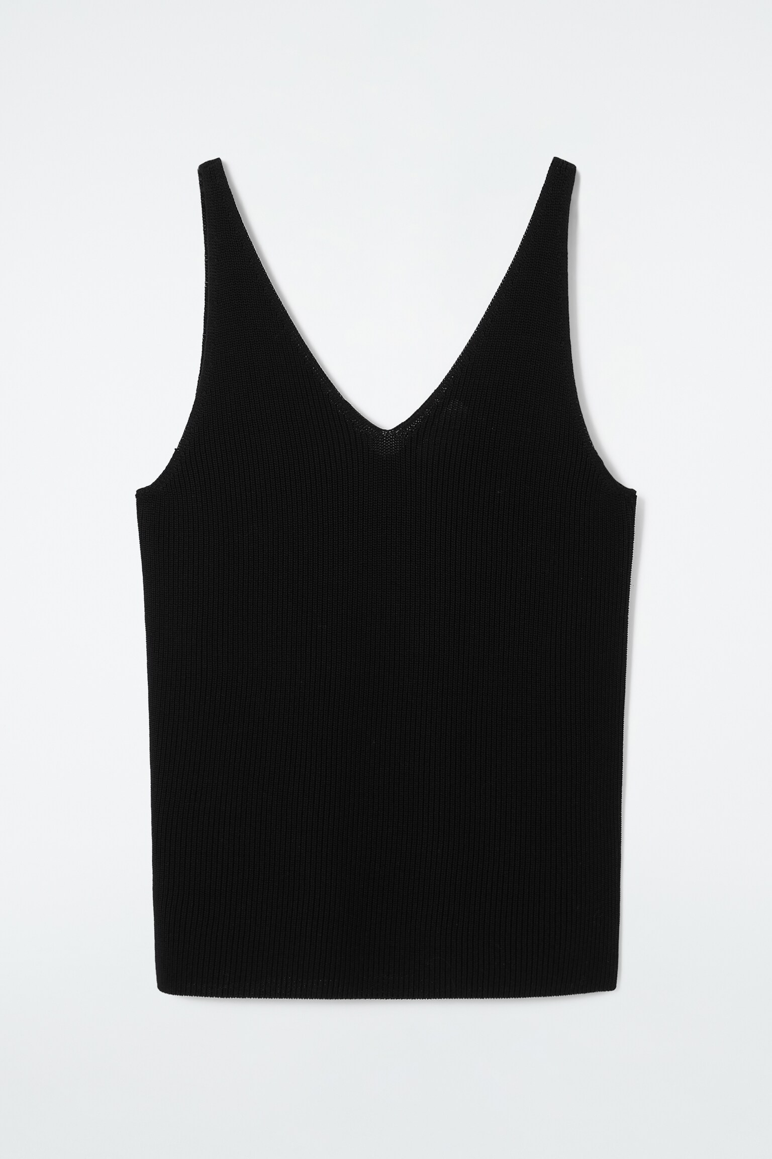 TANKTOP AUS RIPPSTRICK - SCHWARZ - 1
