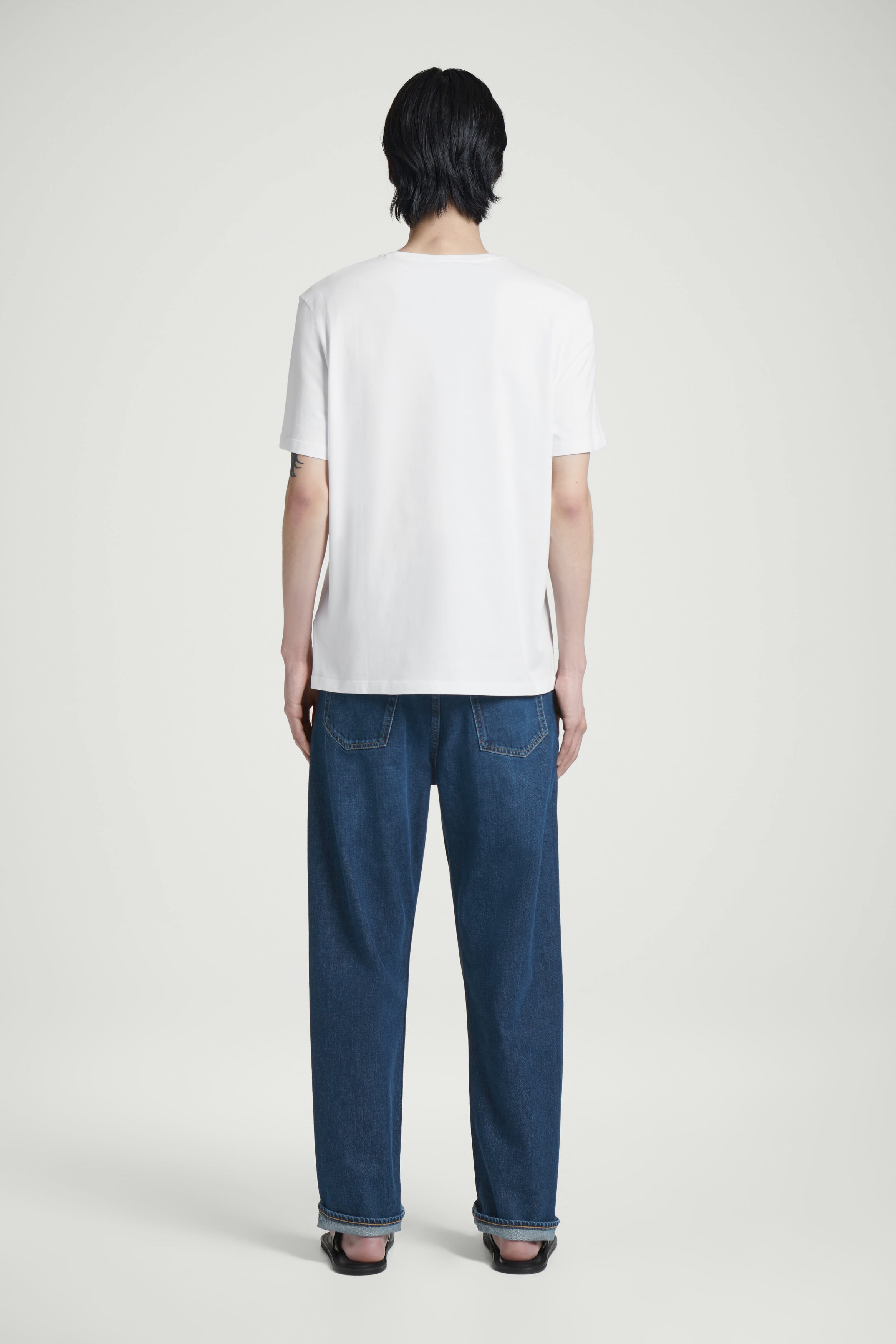 COTTON CREW-NECK T-SHIRT - WHITE | COS