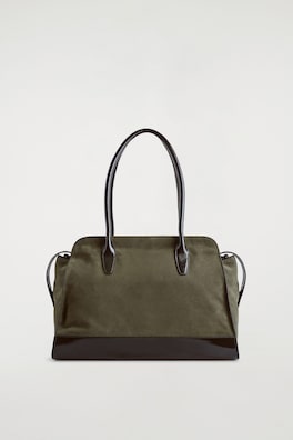 AVENUE TOTE BAG - SUEDE — TAUPE / DARK BROWN 3