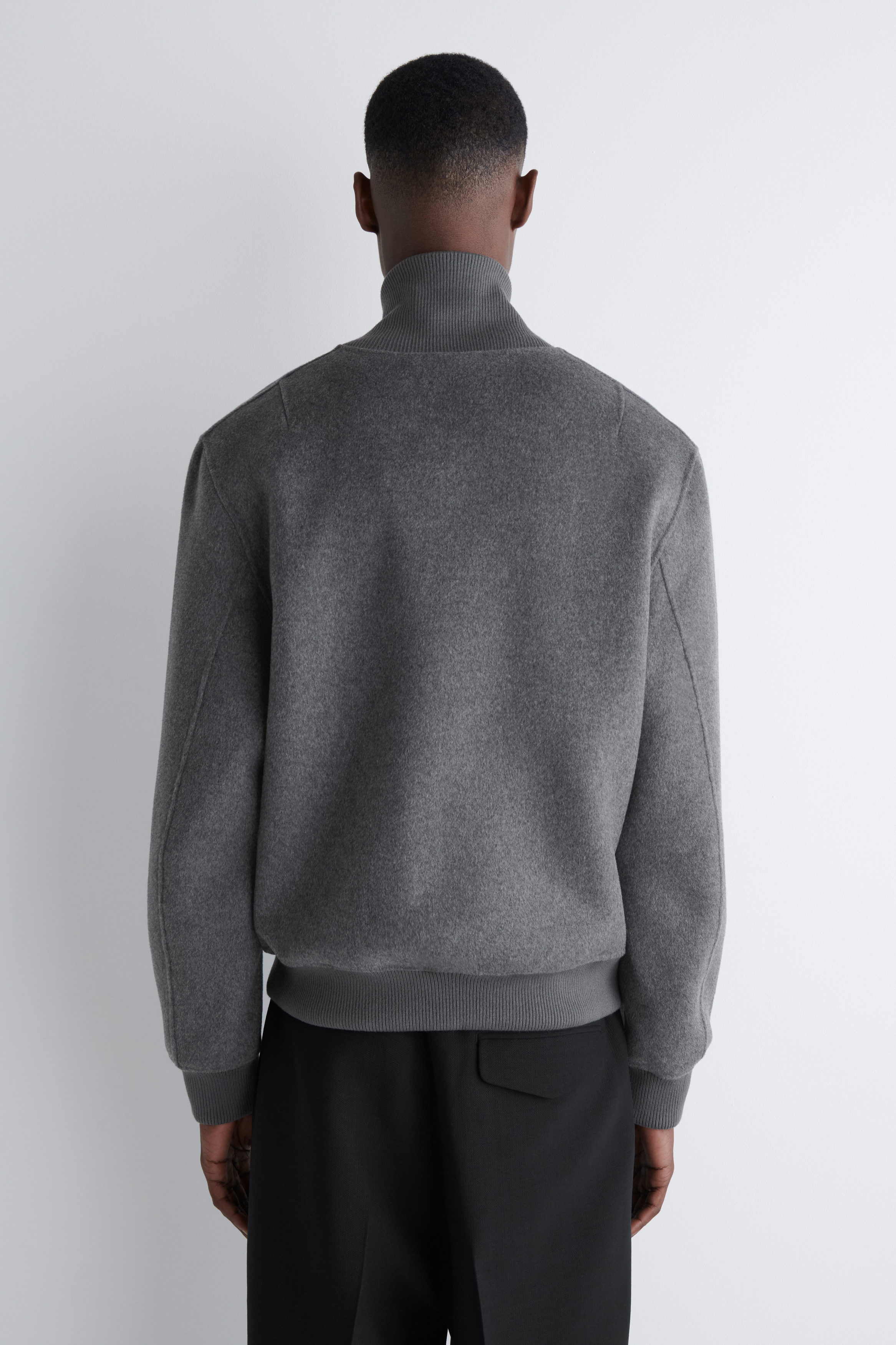 SPLIT WOOL BOMBER JACKET - DARK GRAY | COS