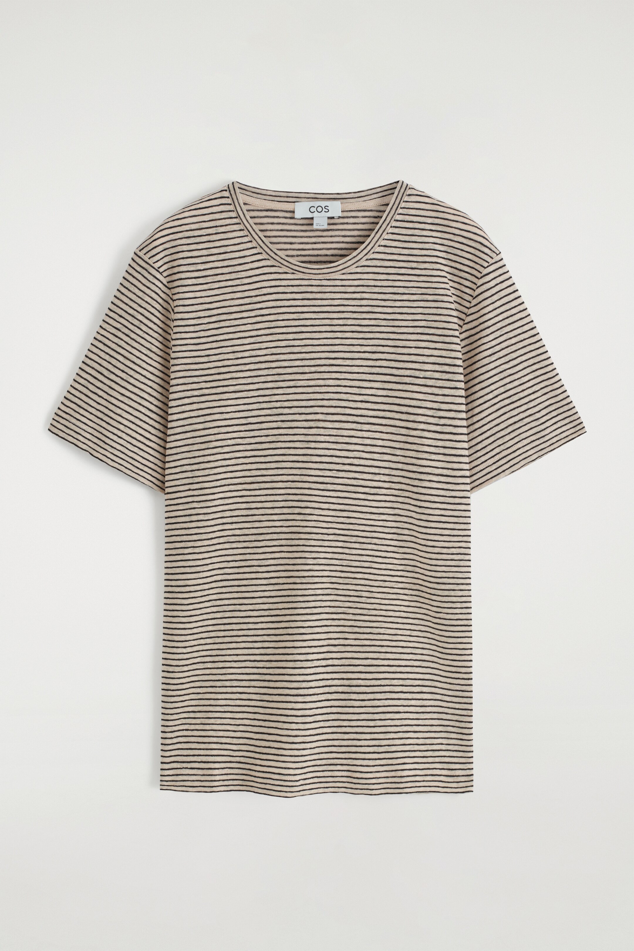 Agrandir l'image: T-SHIRT À COL ROND EN LIN - NON TEINT / RAYURES - FEMME | H&M CH 5