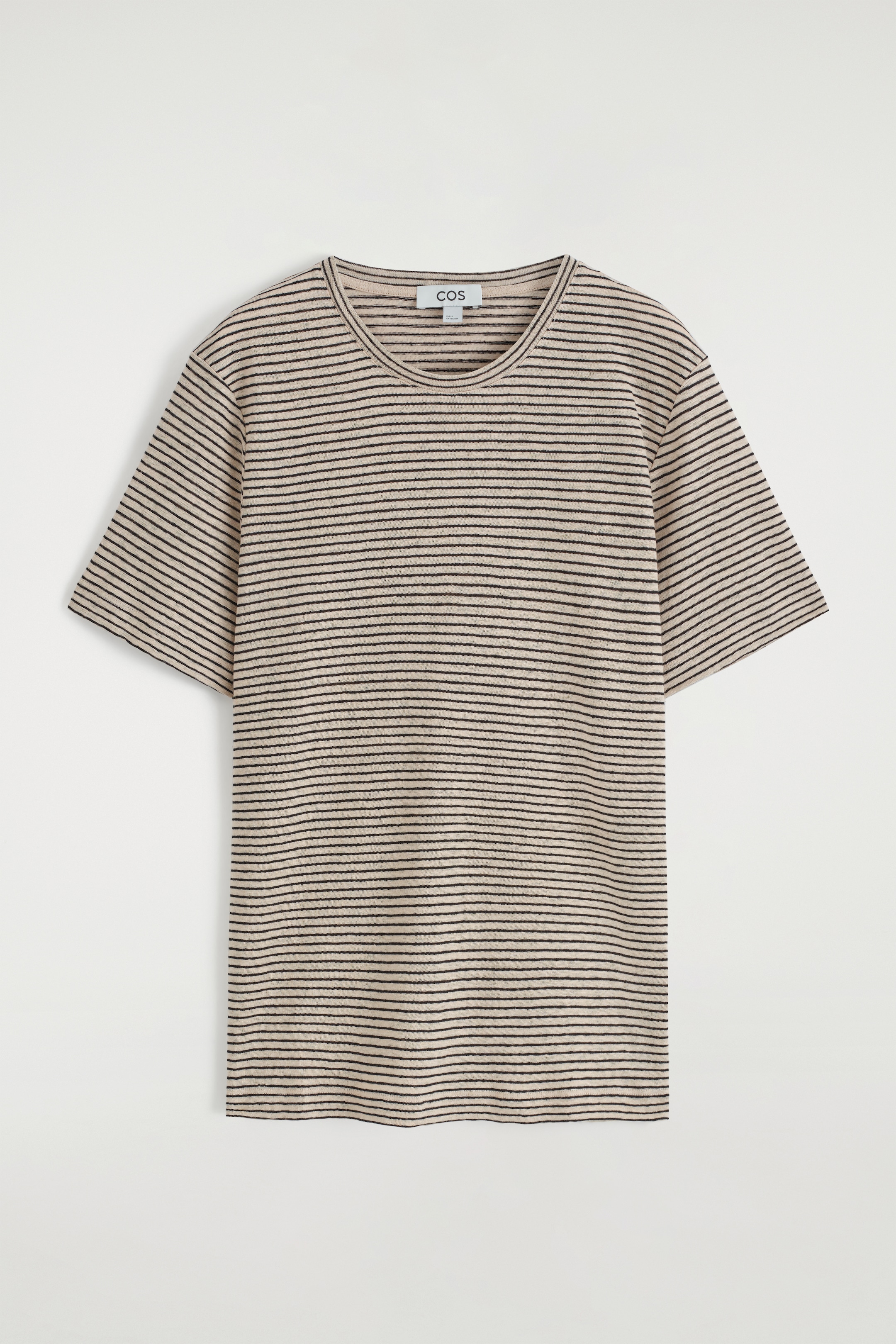 Grotere afbeelding bekijken: T-SHIRT VAN LINNEN MET RONDE HALS - ONGEVERFD / GESTREEPT - DAMES | H&M BE 5