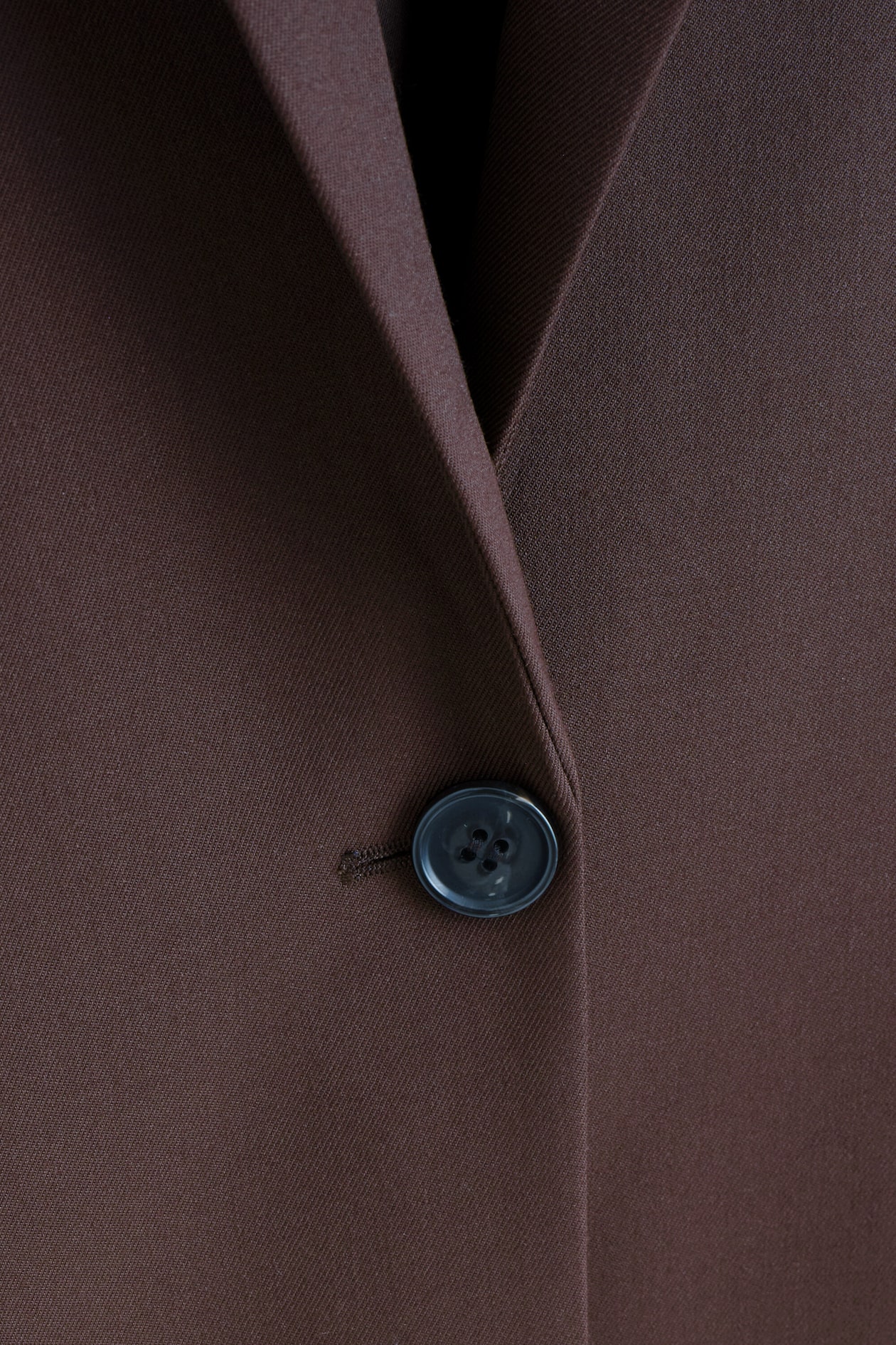 TWILL SINGLE-BREASTED BLAZER — DARK BROWN