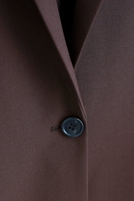 TWILL SINGLE-BREASTED BLAZER — DARK BROWN 7