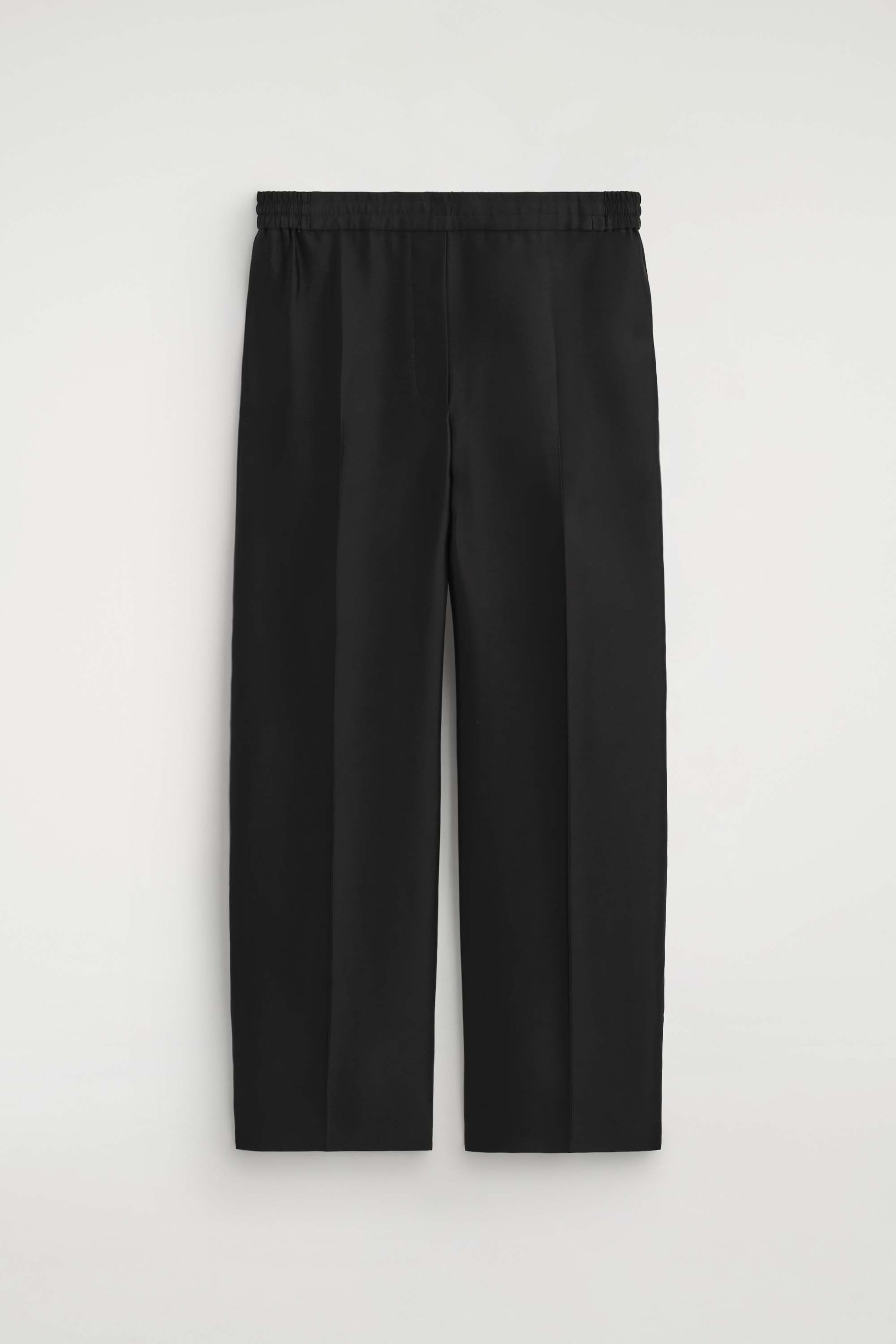TAILORED SILK STRAIGHT-LEG PANTS