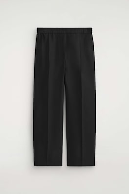 TAILORED SILK STRAIGHT-LEG PANTS — CARBON 8