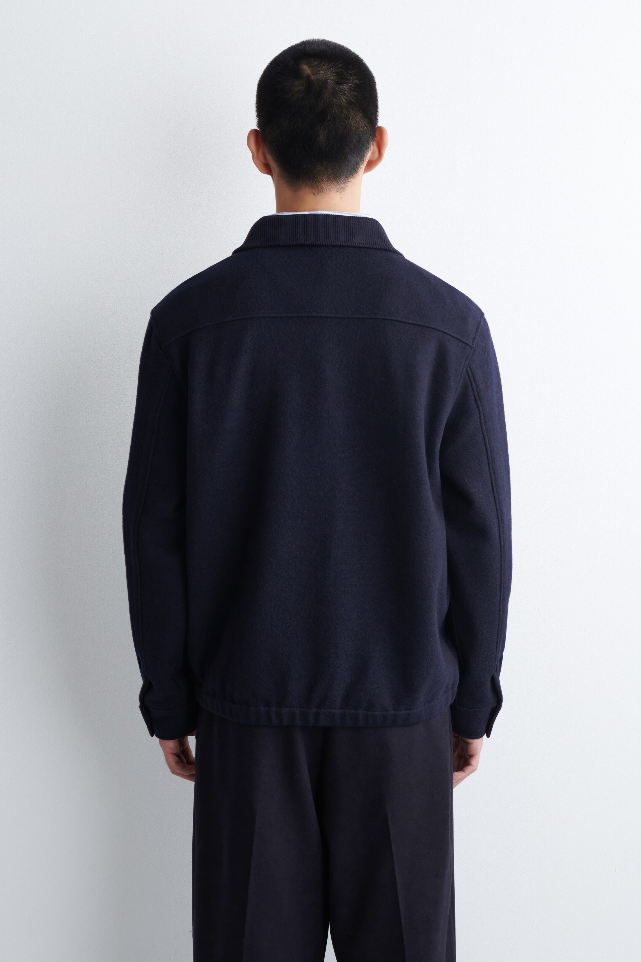 View larger image: BOILED-WOOL ZIP-UP POLO JUMPER - NAVY - Men | H&M GB 4