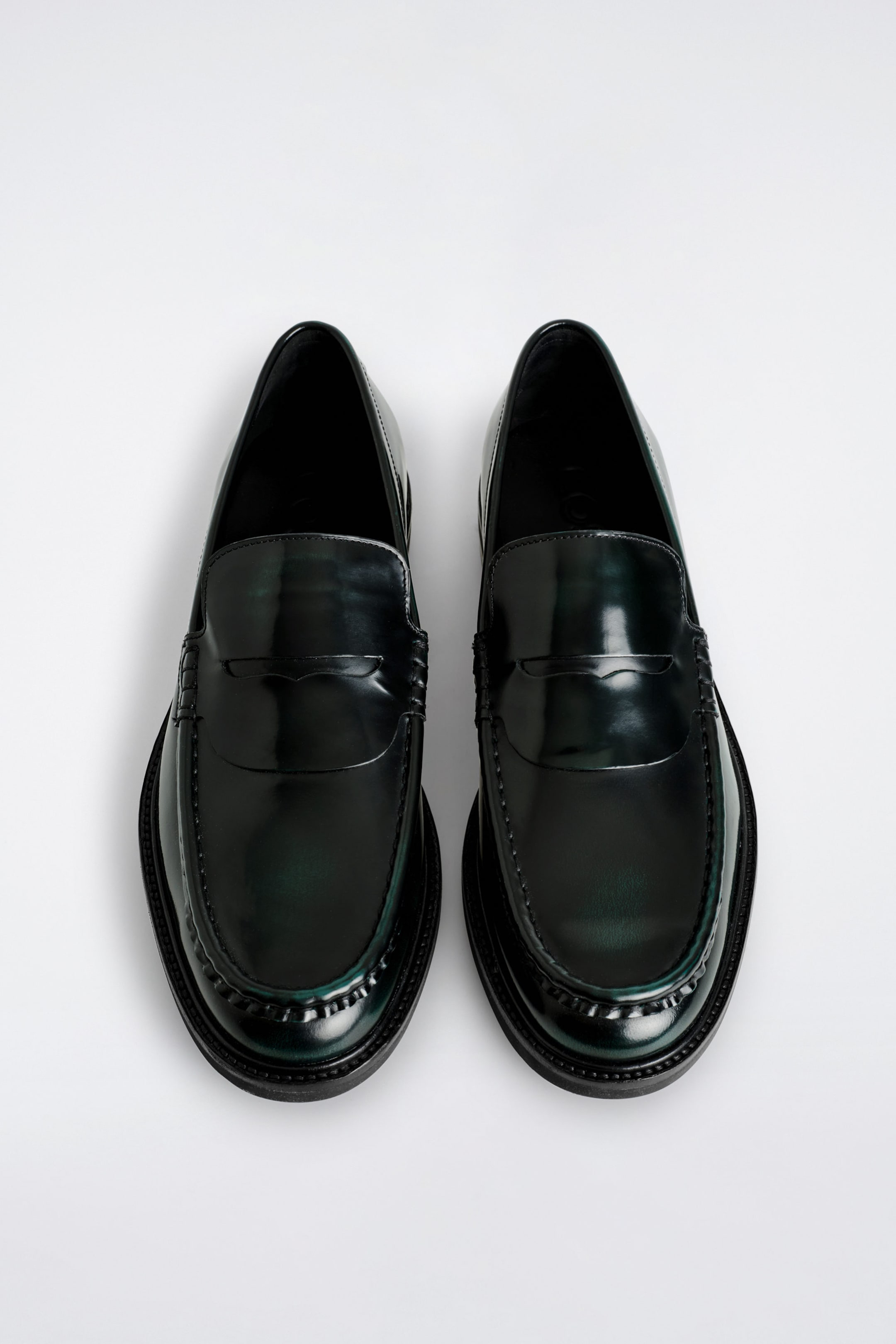 RUBBED-LEATHER LOAFERS