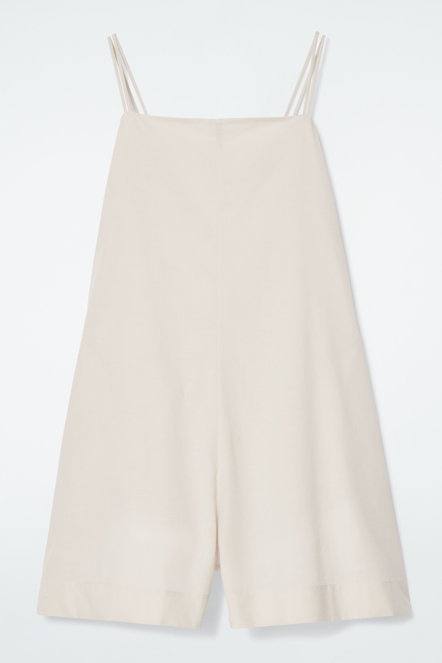 SQUARE-NECK PLAYSUIT - LIGHT BEIGE/BLACK