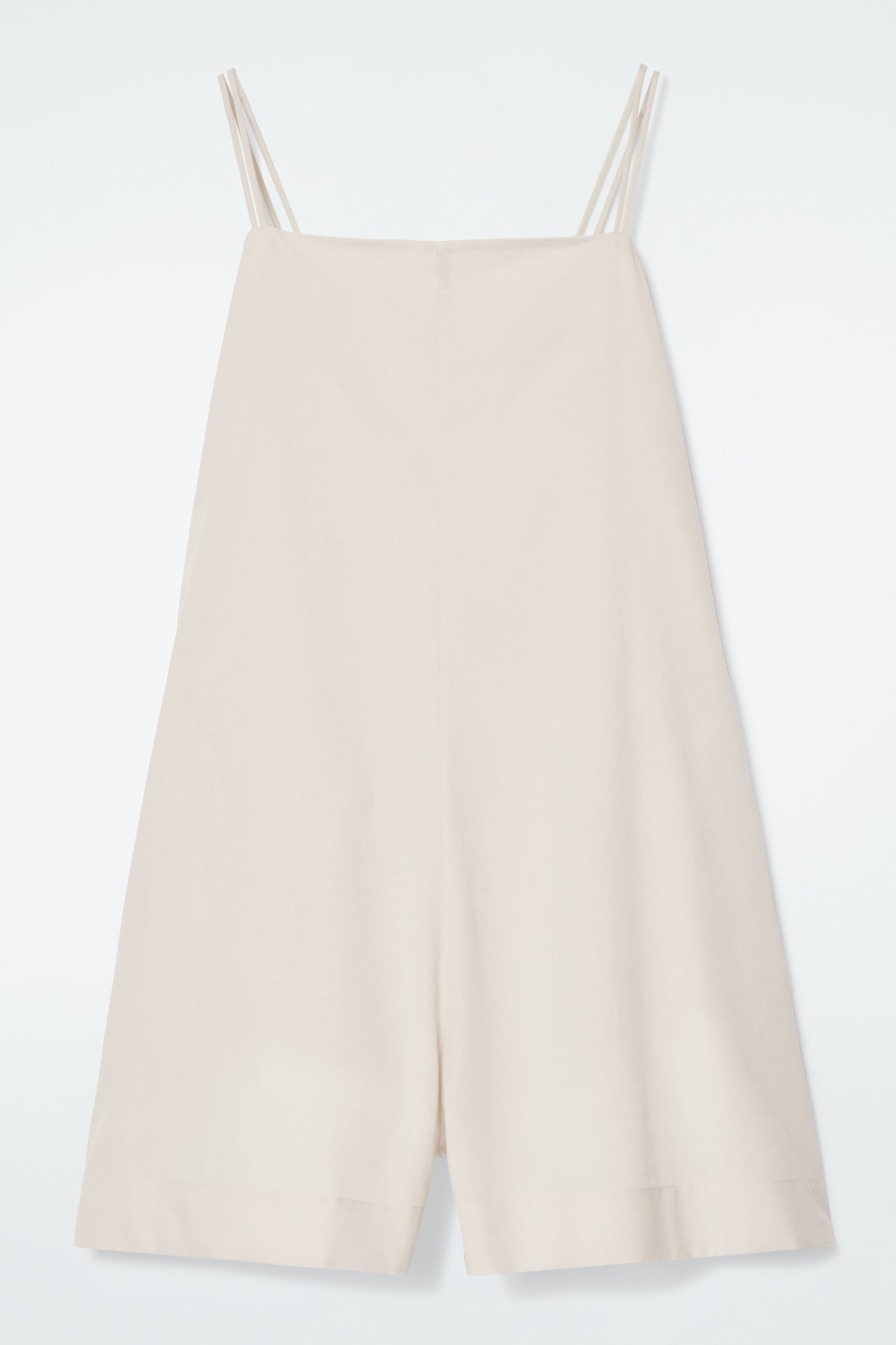 SQUARE-NECK PLAYSUIT - LIGHT BEIGE/BLACK