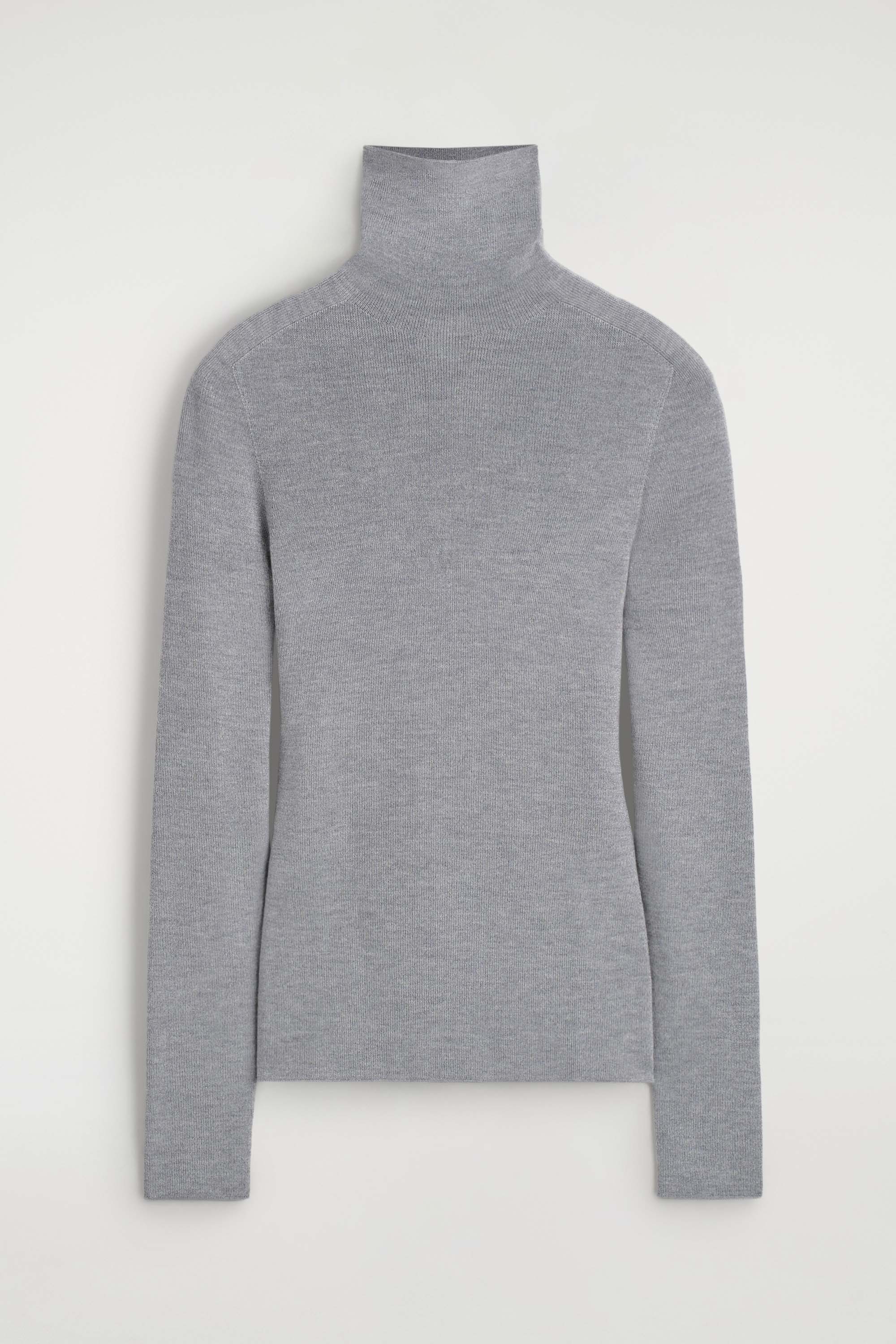 SPARKLY SEAMLESS WOOL FUNNEL-NECK TOP