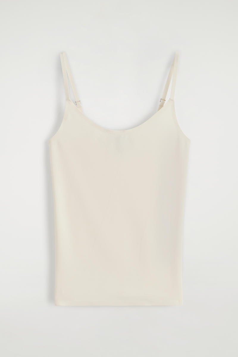 Cos Interlock Jersey Cami Top In White