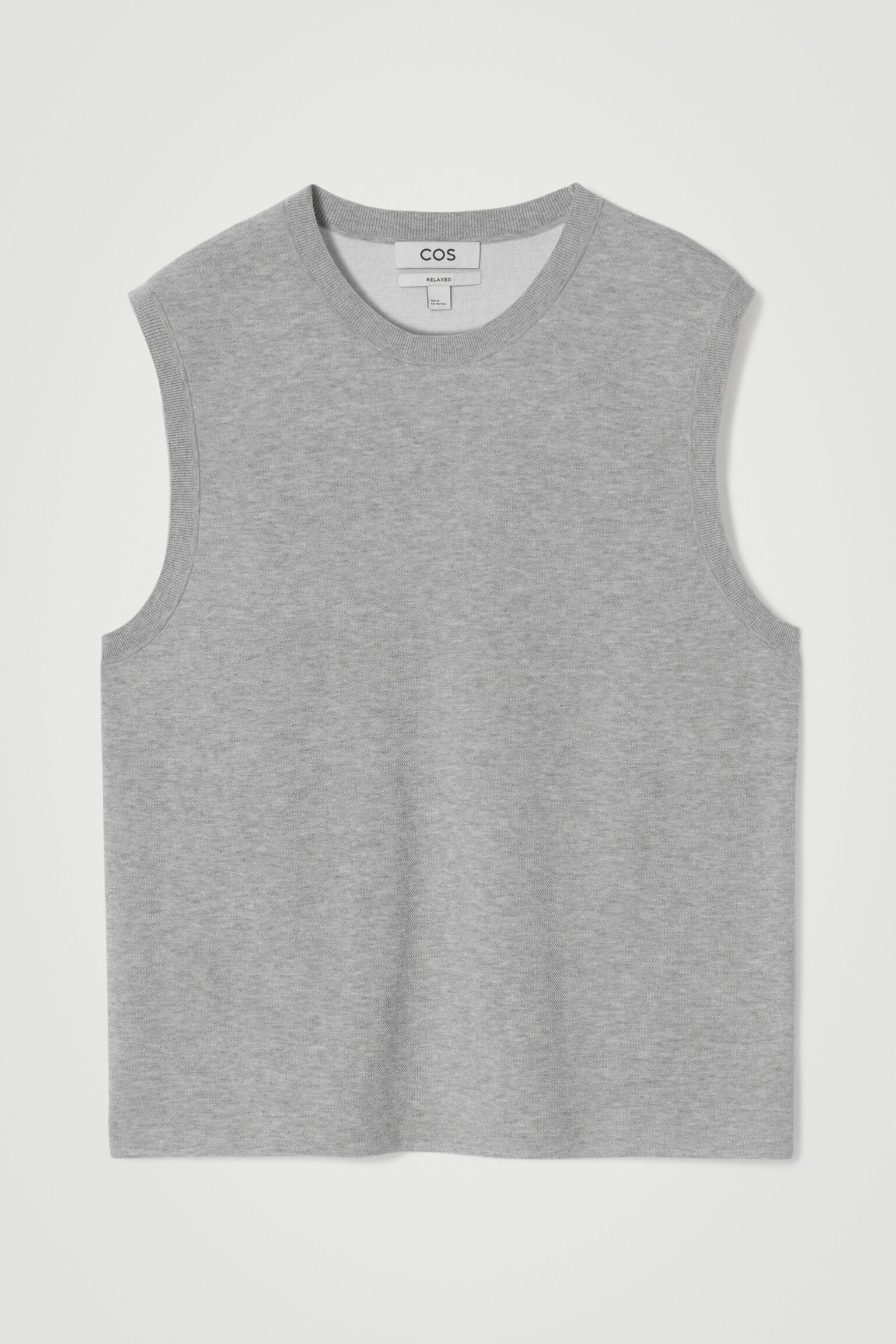 CAMISETA DE TIRANTES DE PUNTO DE DOBLE CARA - GRIS JASPEADO/AZUL MARINO - 2