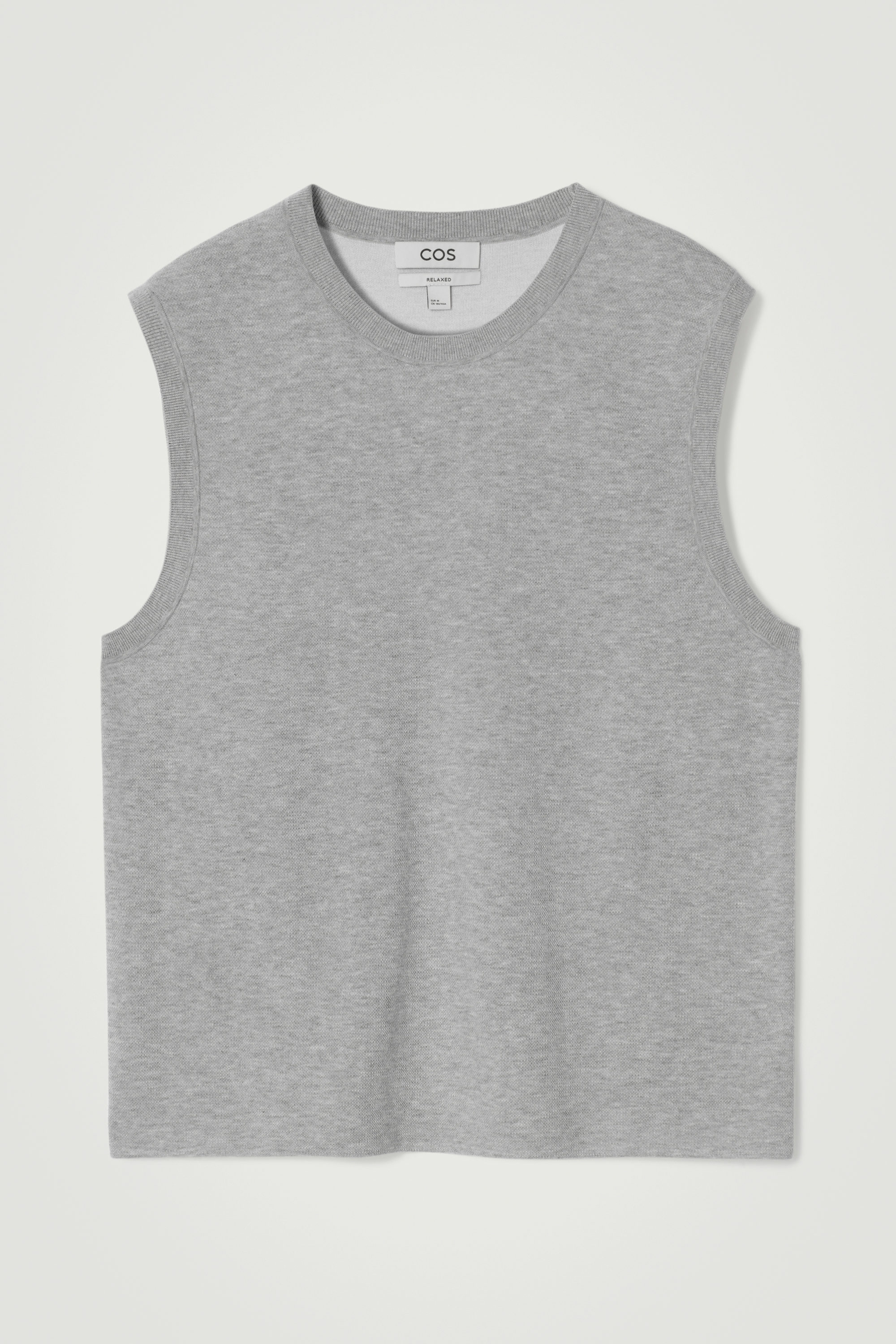 DOUBLE-FACED KNITTED TANK - GRAY MÉLANGE | COS