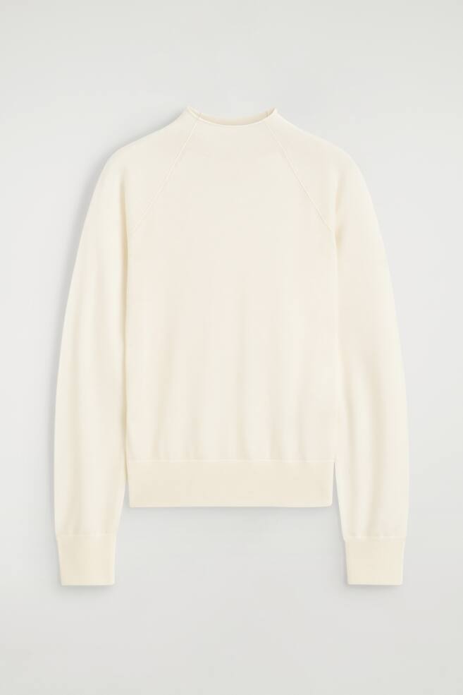 MERINO WOOL FUNNEL-NECK JUMPER - IVORY/BLACK/BROWN MÉLANGE - 1